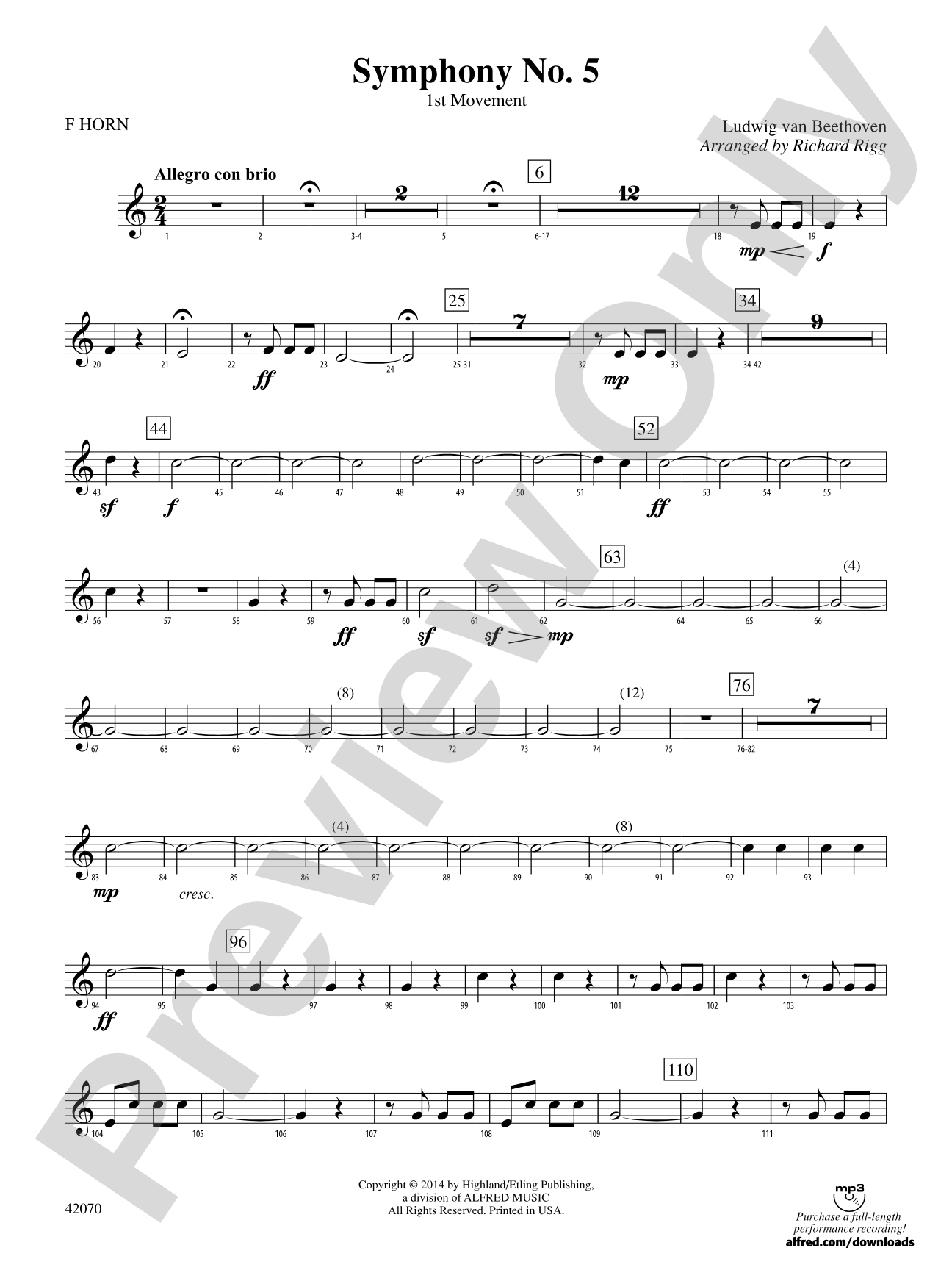 Symphony No. 5: 1st F Horn
