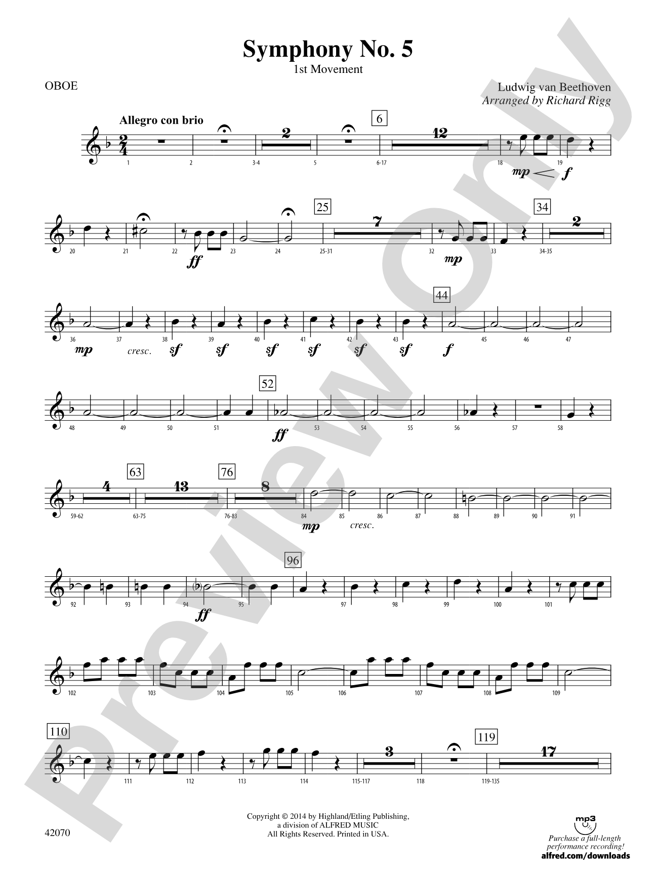 Symphony No. 5: Oboe