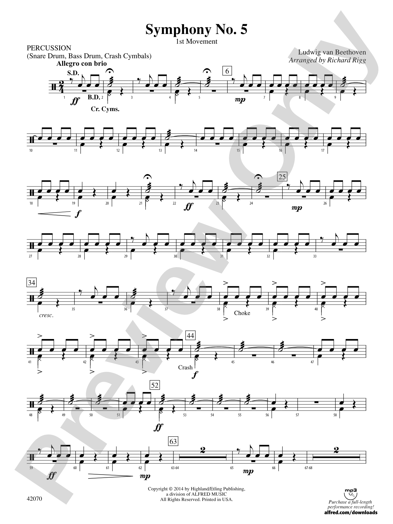 Symphony No. 5: 1st Percussion