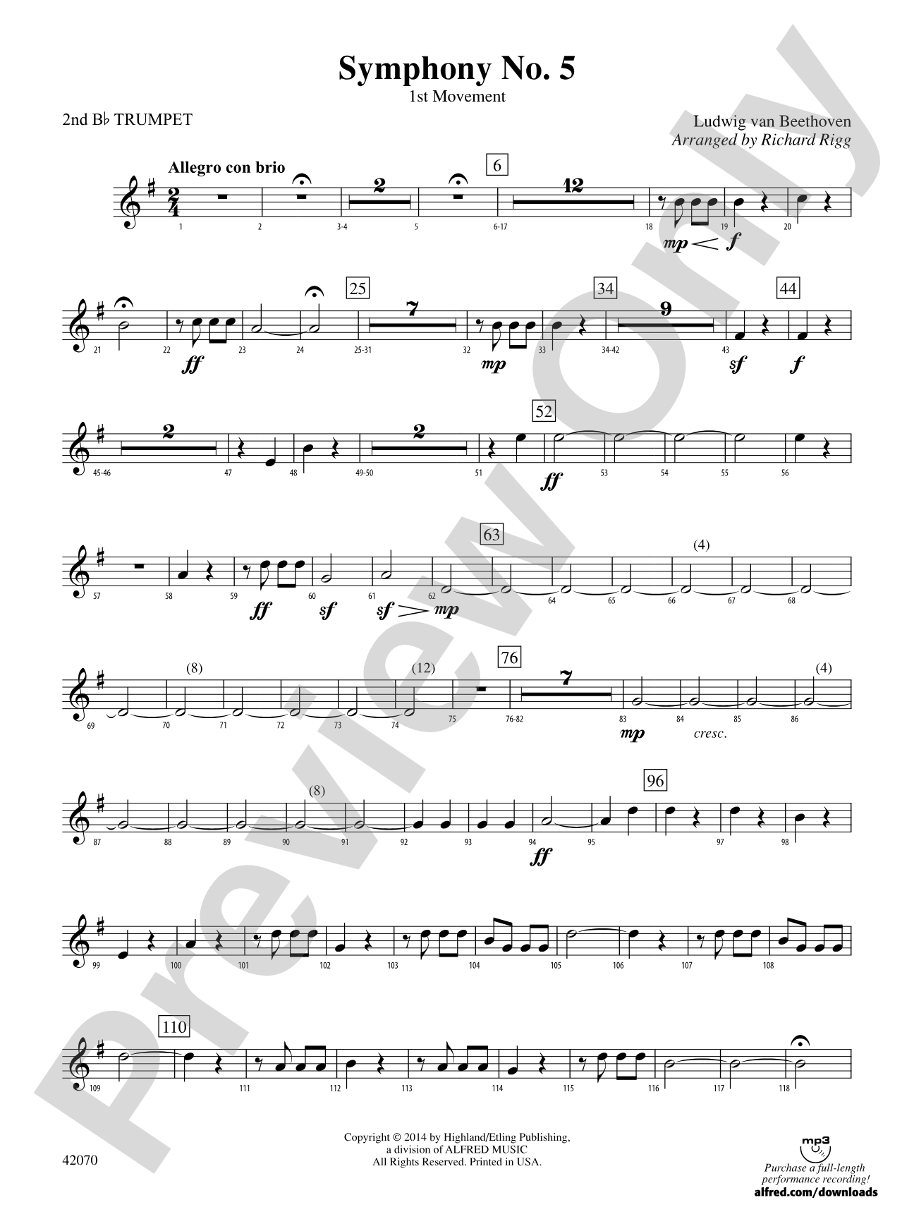 Symphony No. 5: 2nd B-flat Trumpet