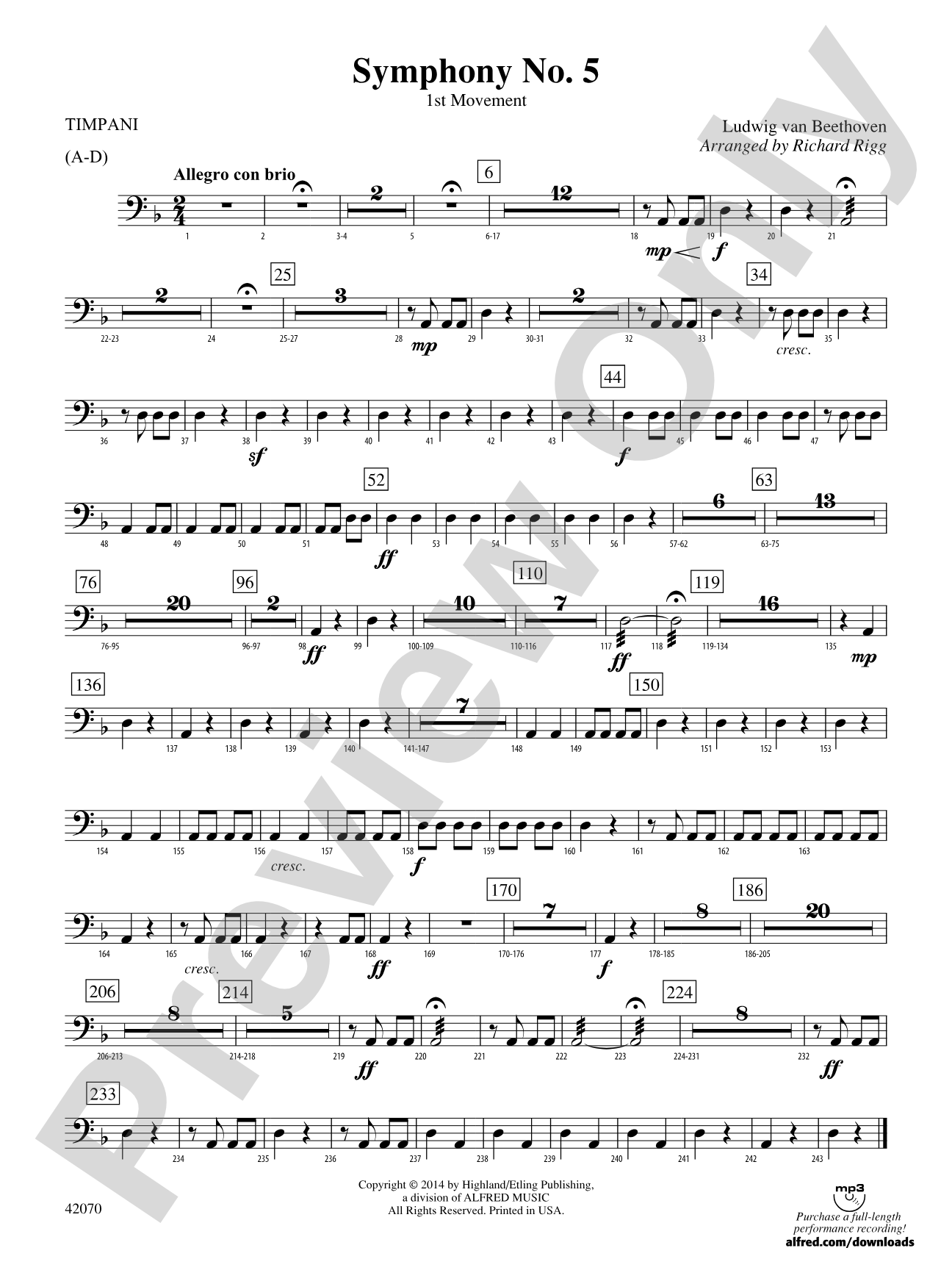 Symphony No. 5: Timpani
