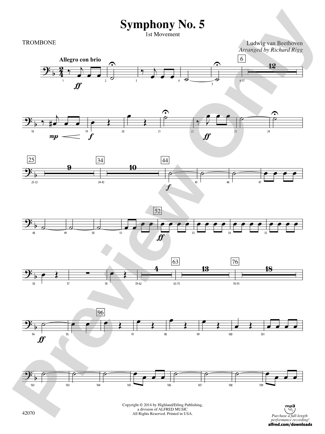 Symphony No. 5: 1st Trombone