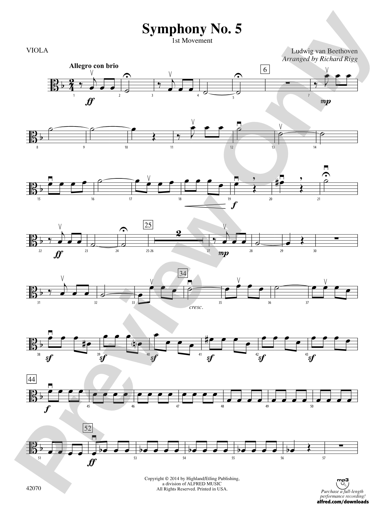 Symphony No. 5: Viola