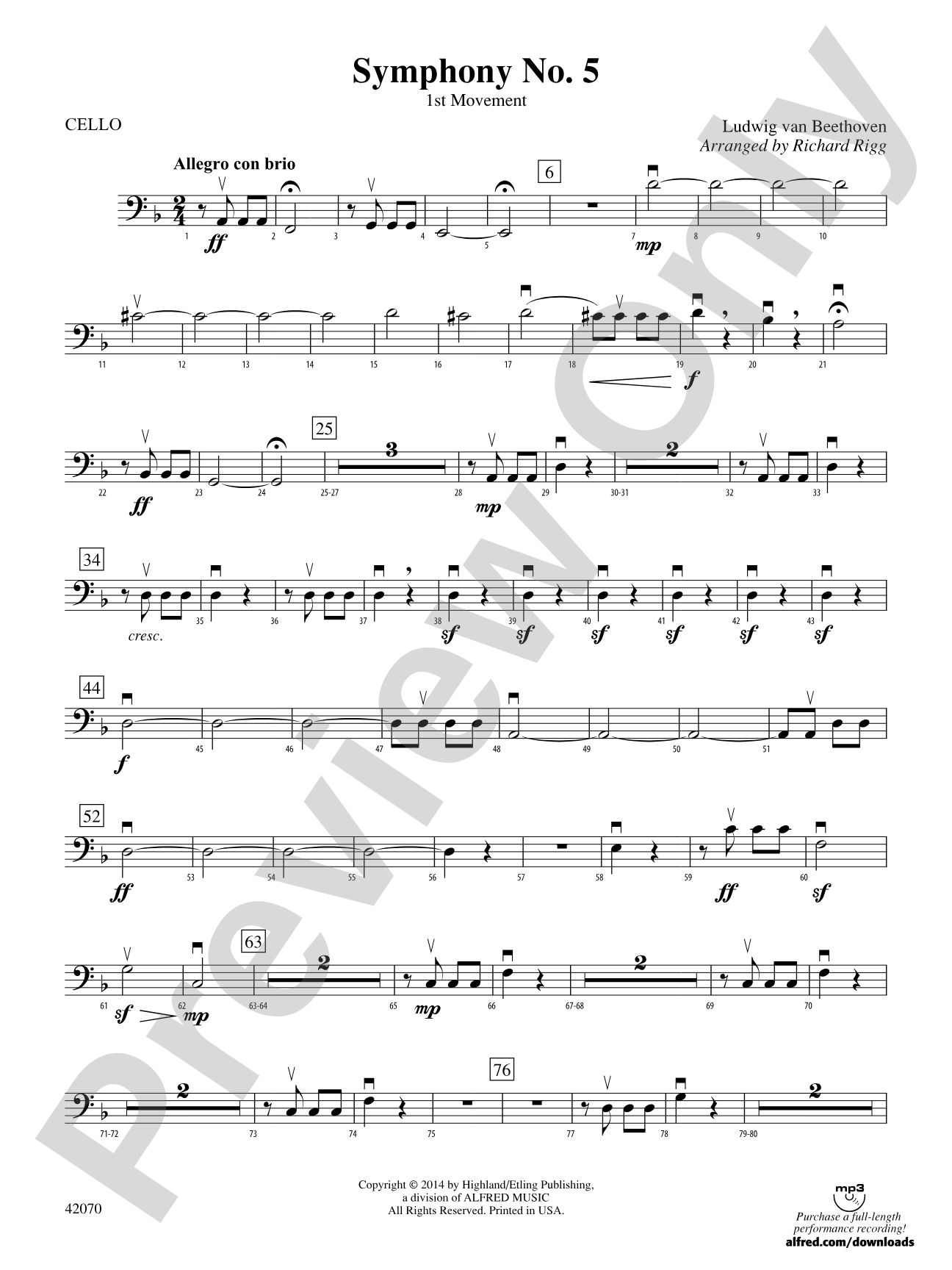 Symphony No. 5: Cello