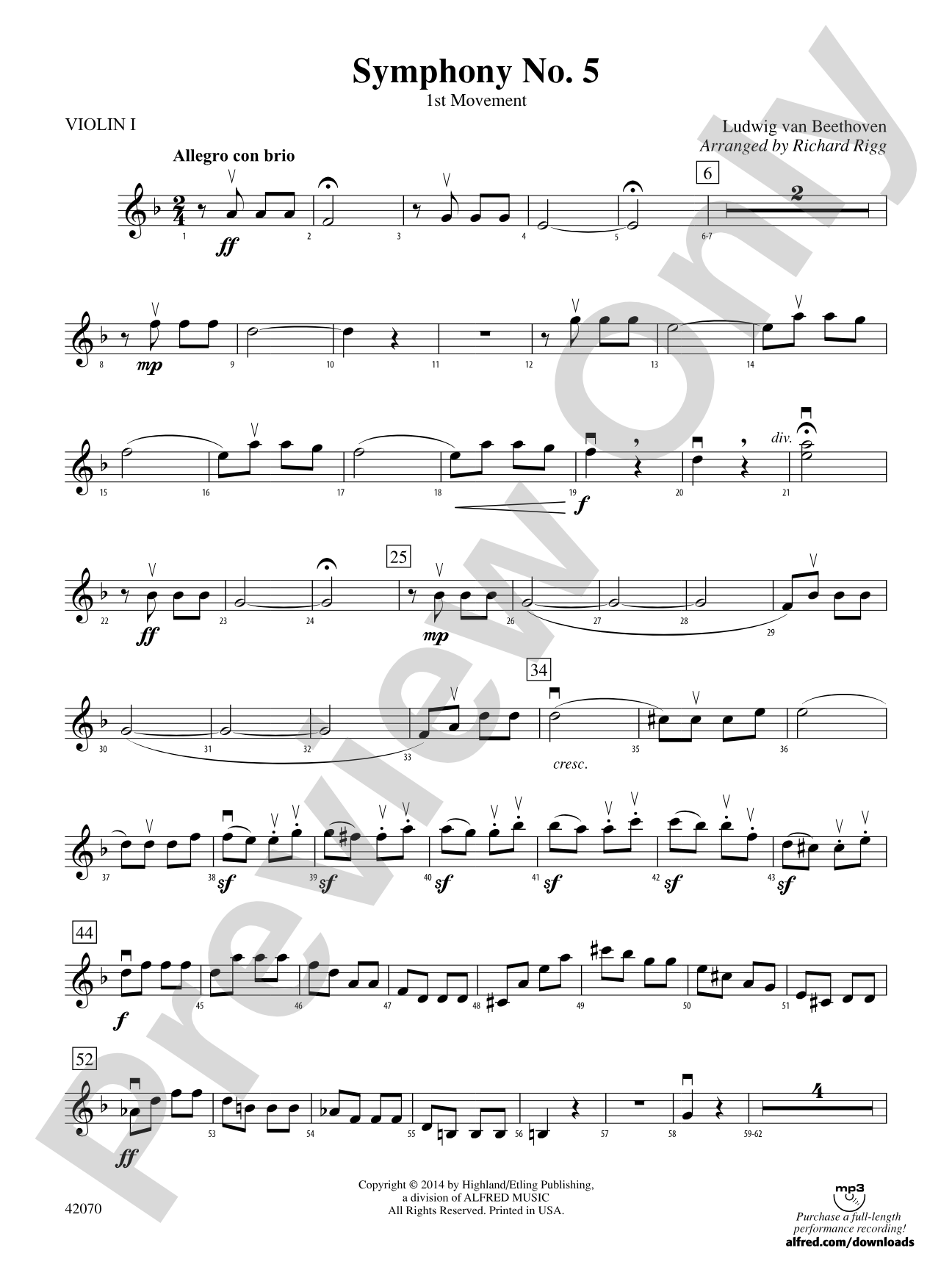 Symphony No. 5: 1st Violin