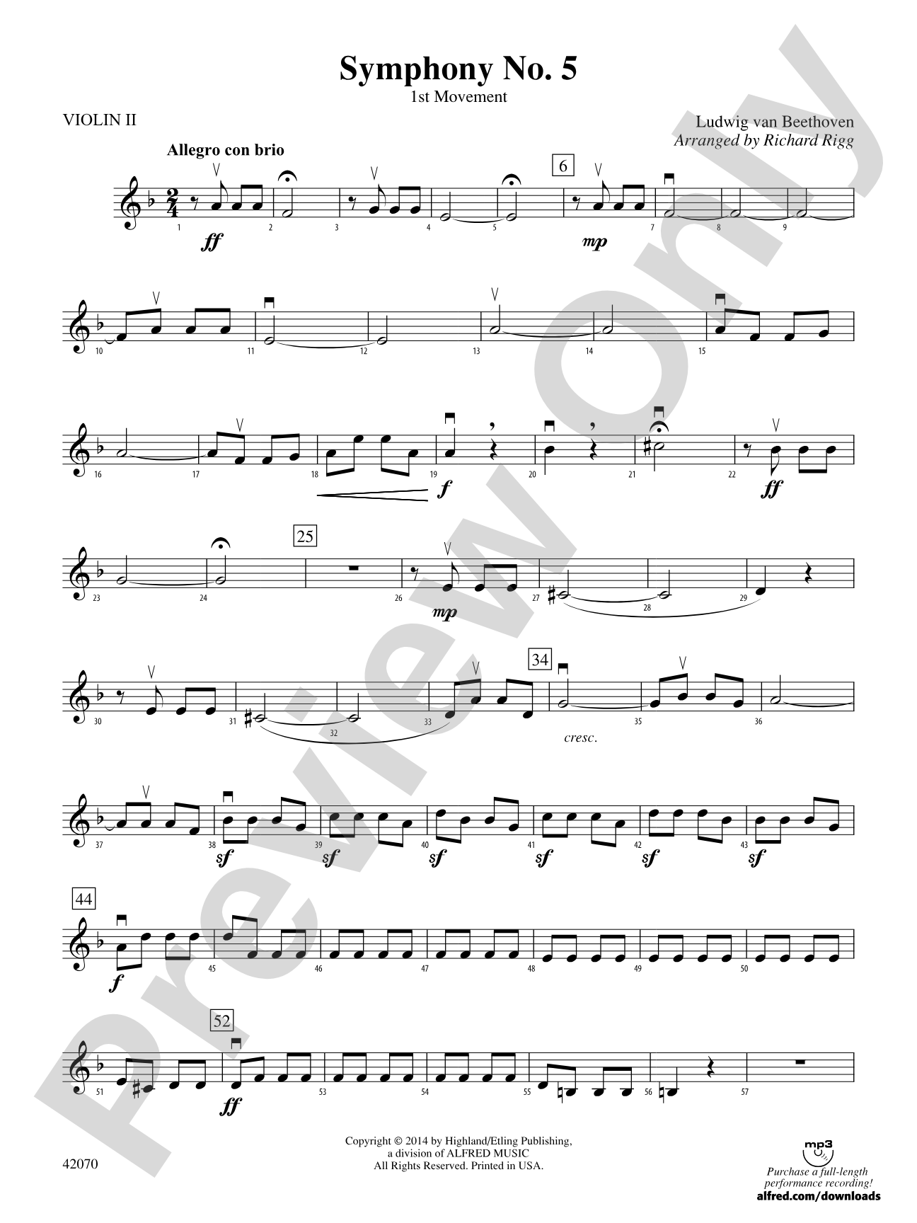Symphony No. 5: 2nd Violin