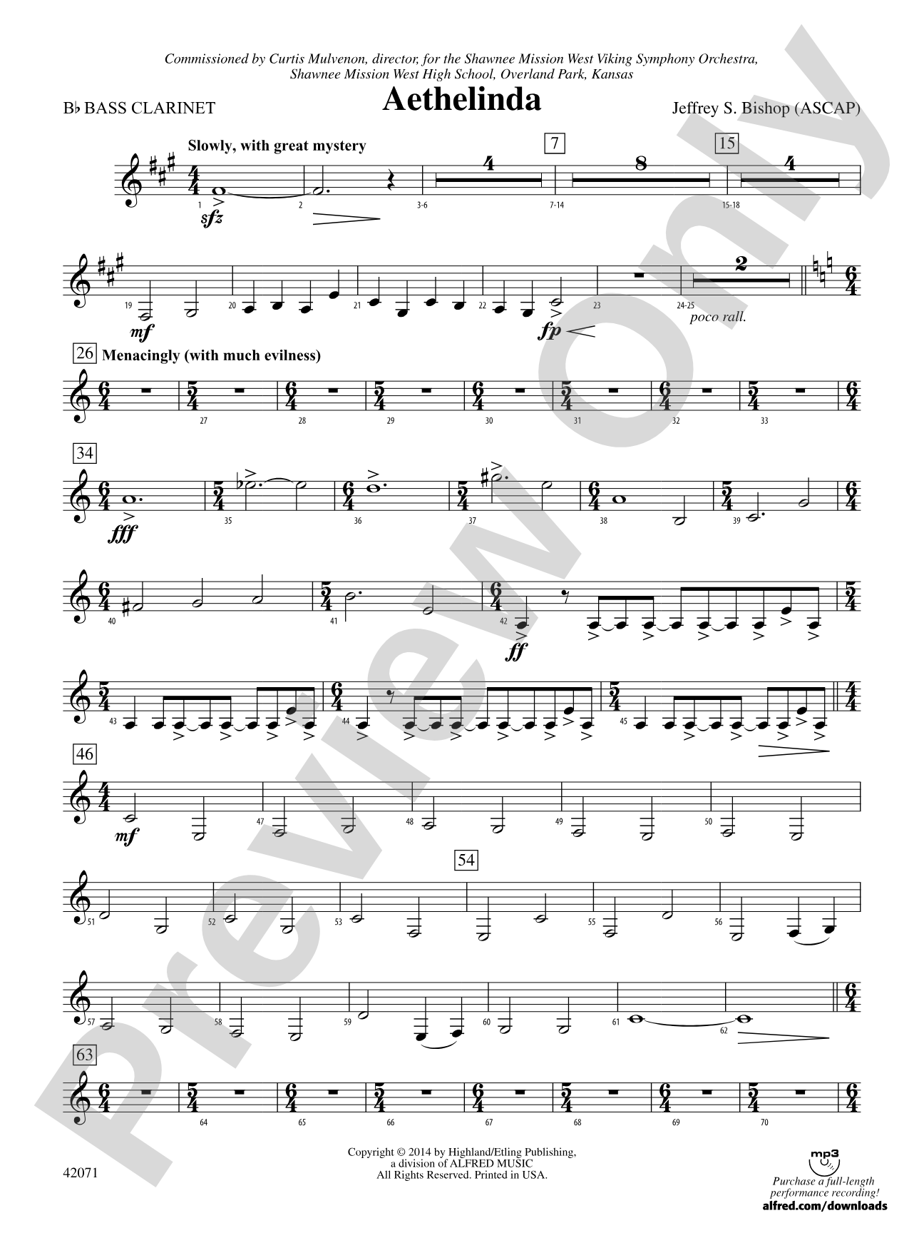 Aethelinda: B-flat Bass Clarinet