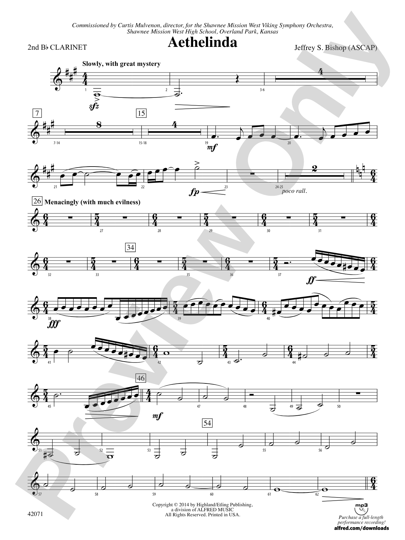 Aethelinda: 2nd B-flat Clarinet