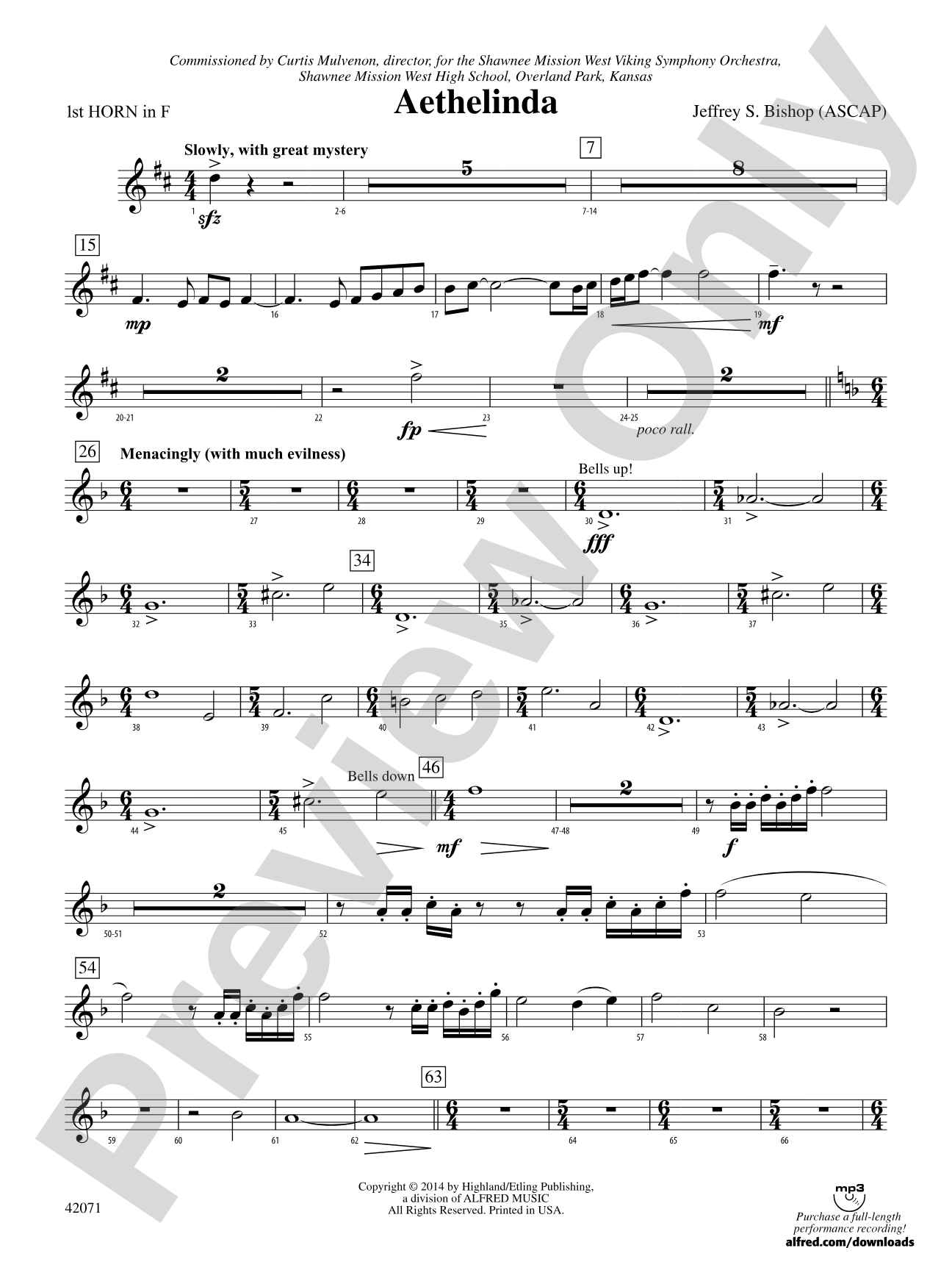 Aethelinda: 1st F Horn