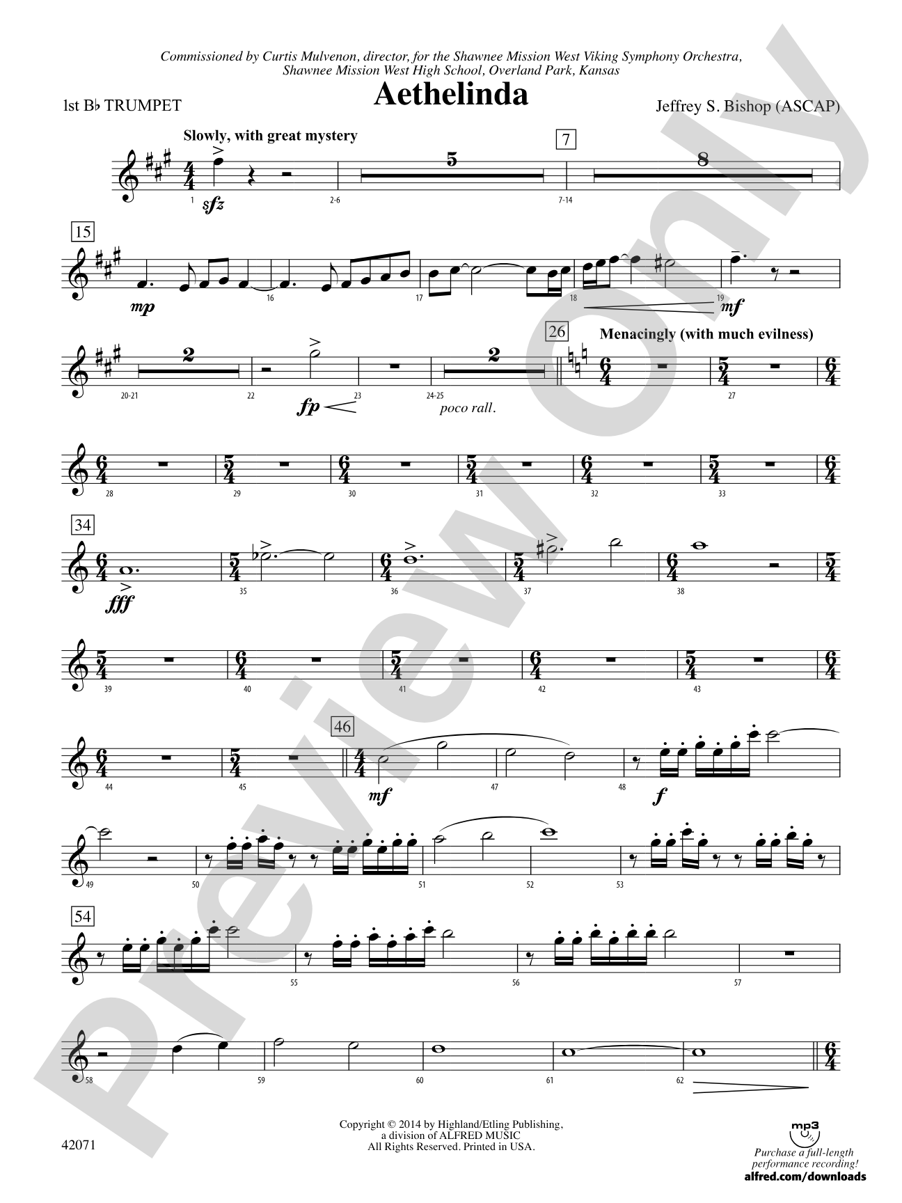 Aethelinda: 1st B-flat Trumpet