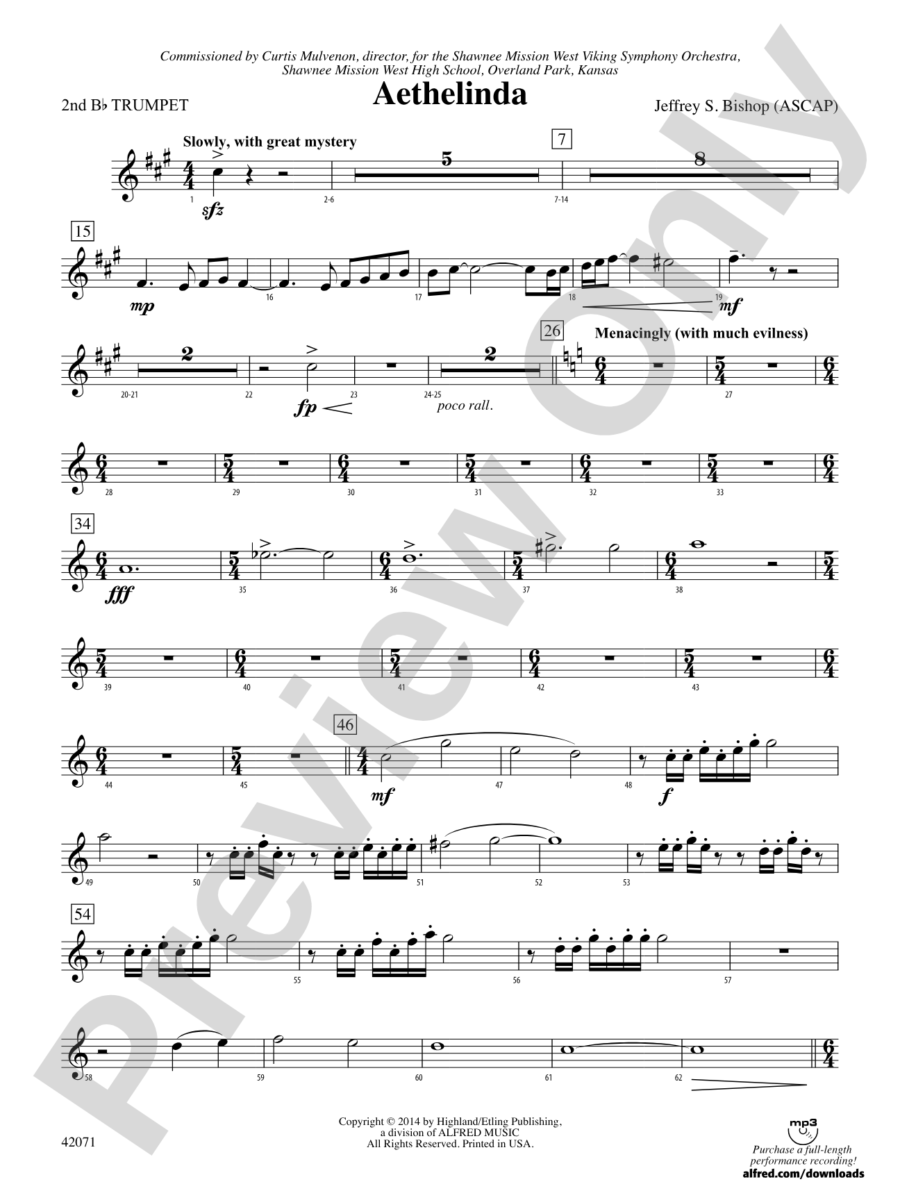 Aethelinda: 2nd B-flat Trumpet
