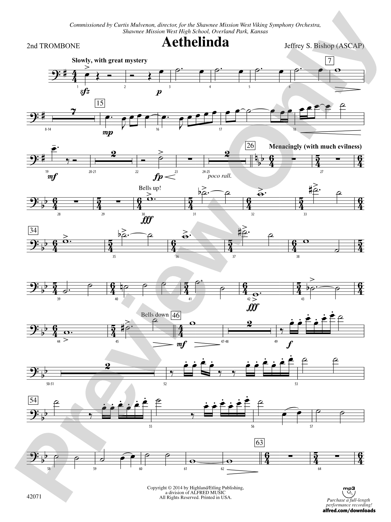 Aethelinda: 2nd Trombone