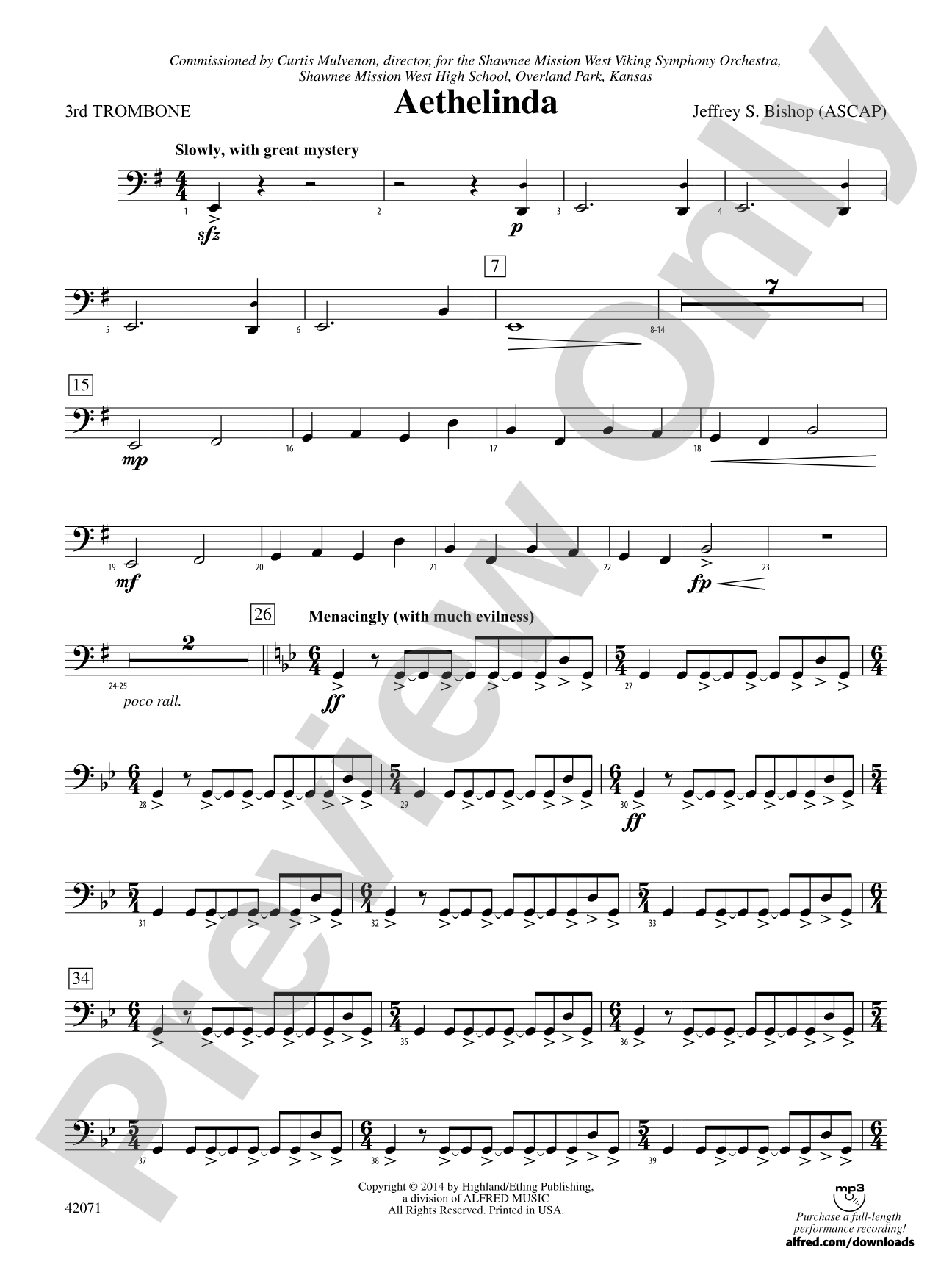 Aethelinda: 3rd Trombone