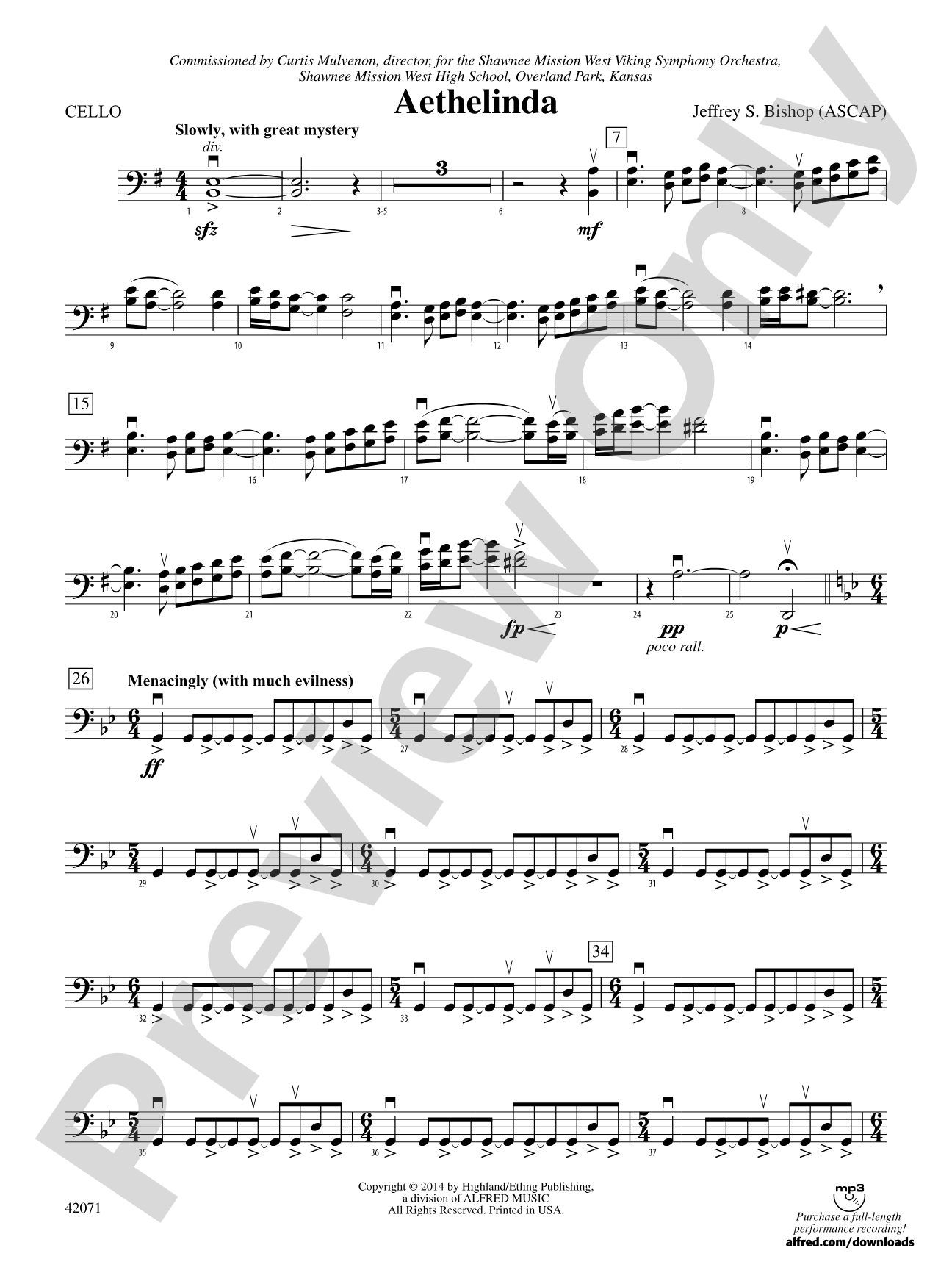 Aethelinda: Cello