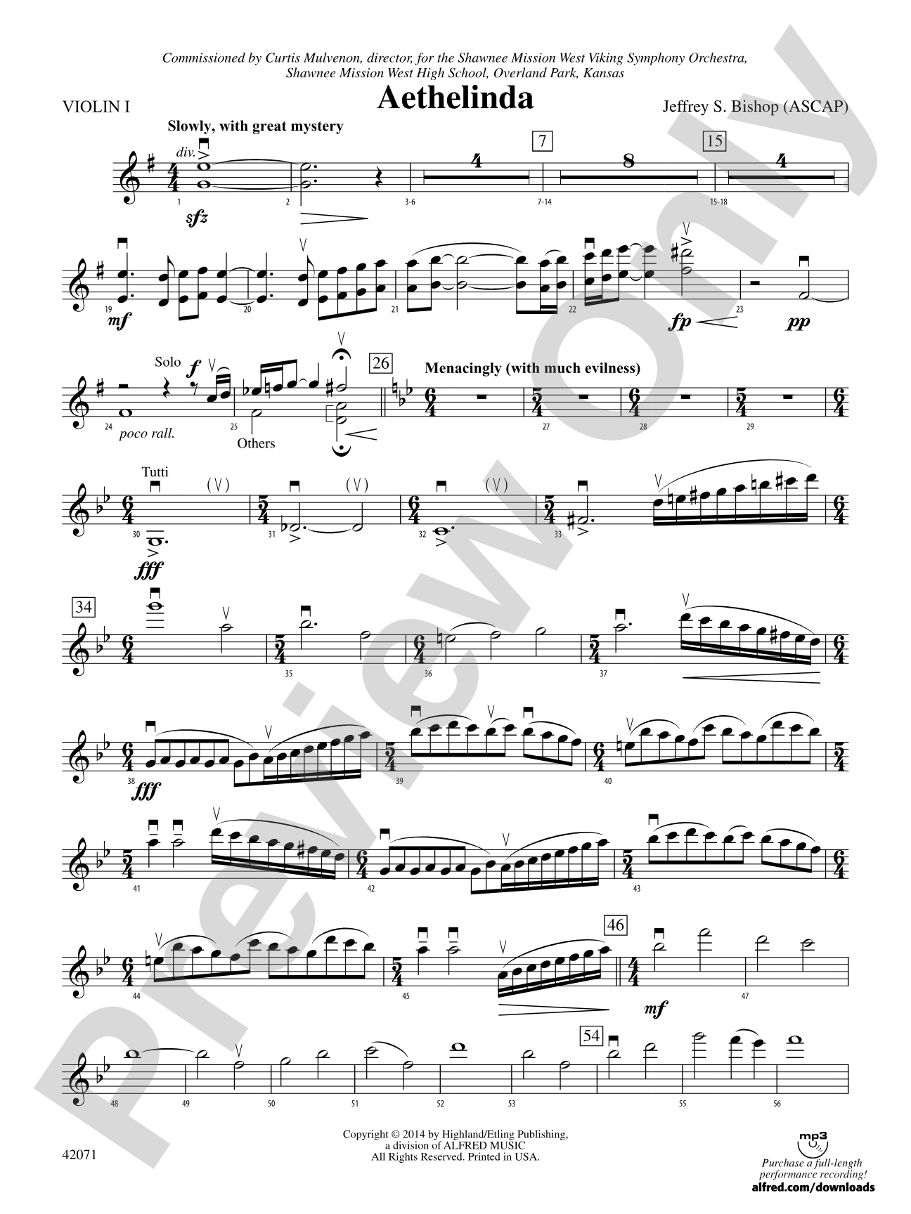 Aethelinda: 1st Violin