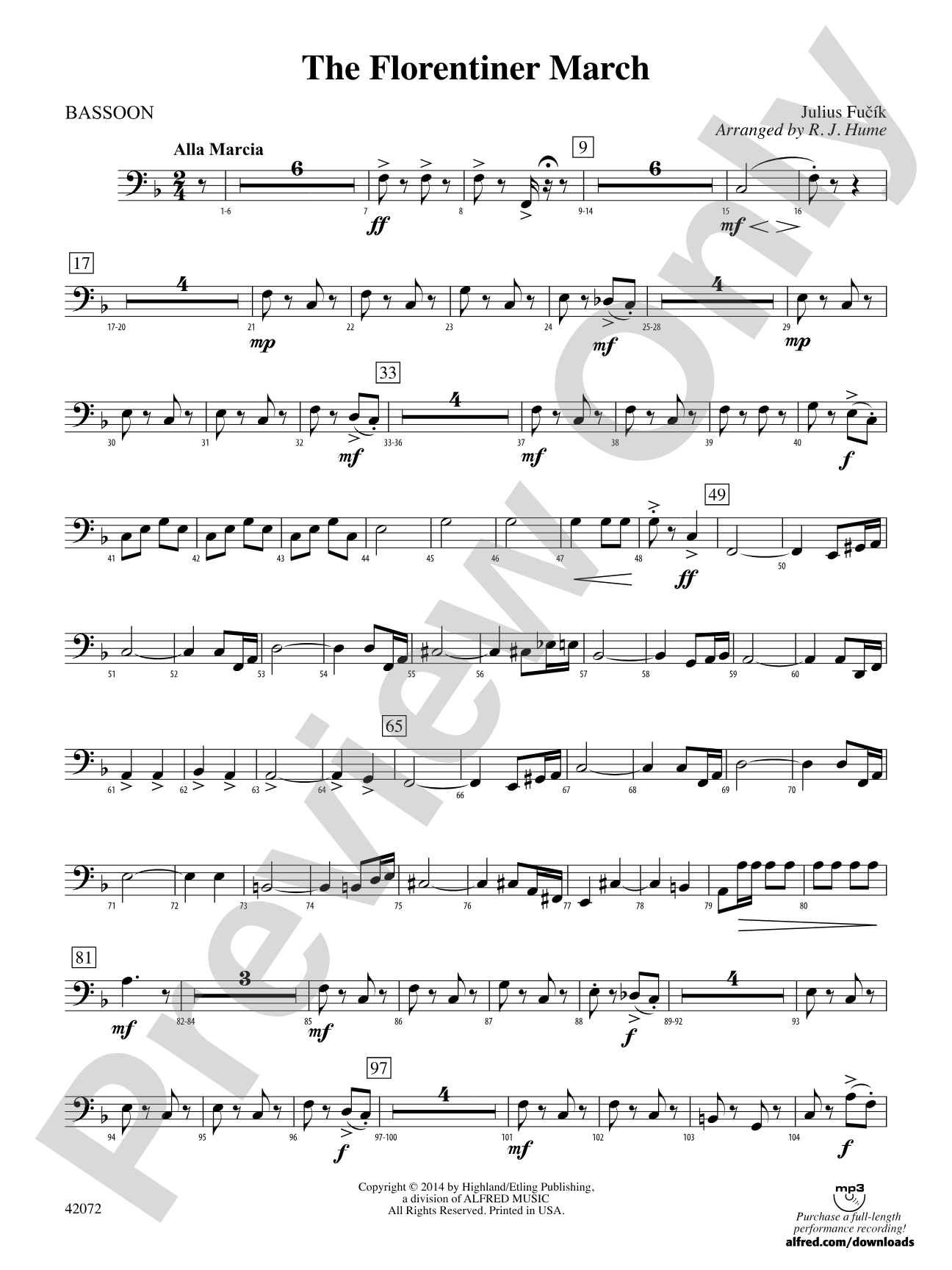 The Florentiner March: Bassoon