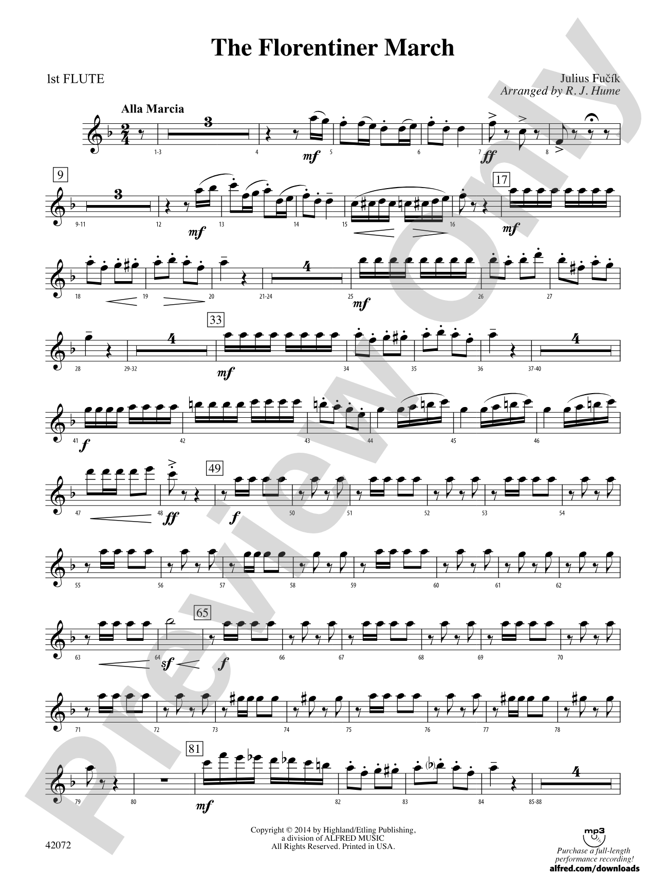 The Florentiner March: Flute