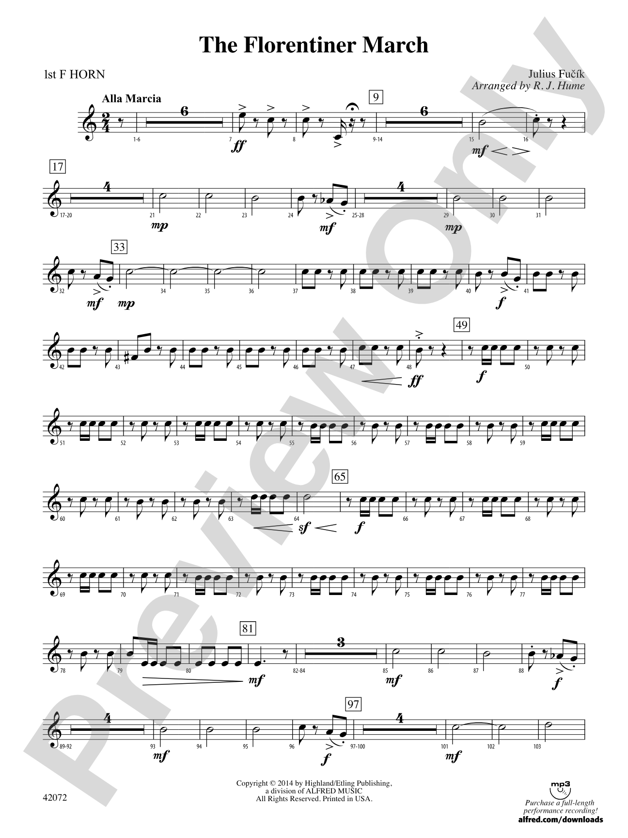 The Florentiner March: 1st F Horn