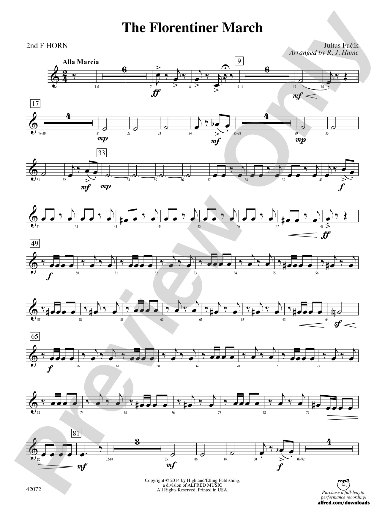 The Florentiner March: 2nd F Horn