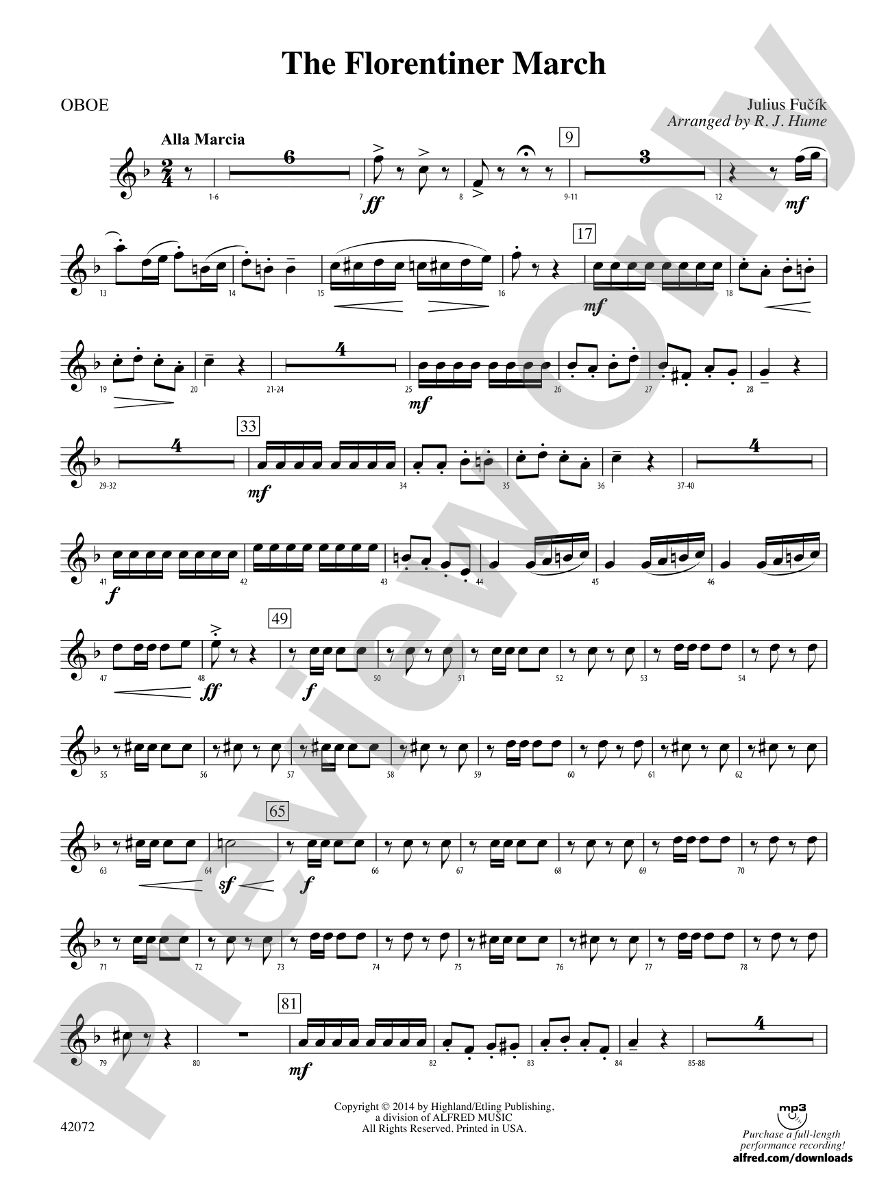 The Florentiner March: Oboe