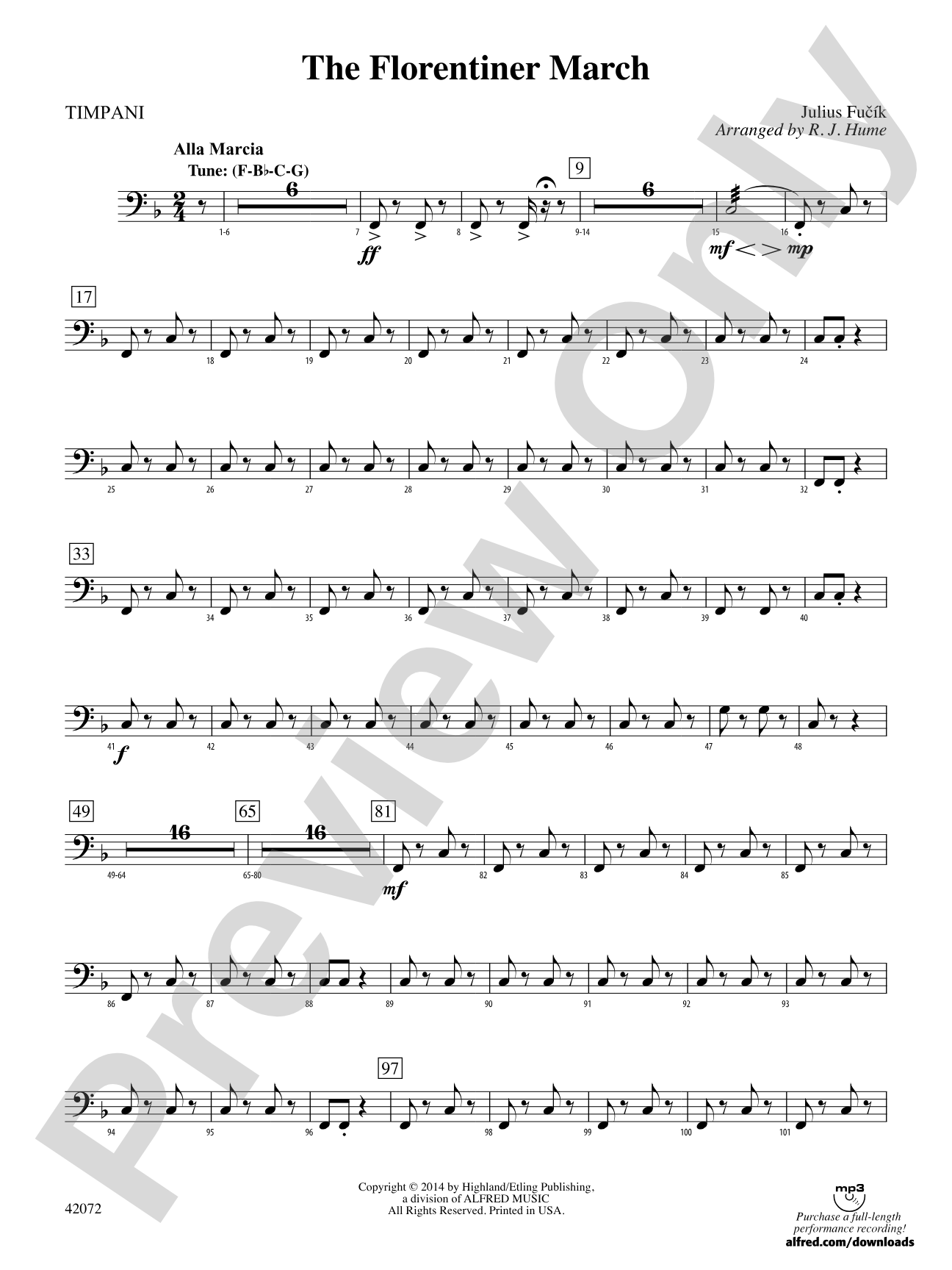 The Florentiner March: Timpani