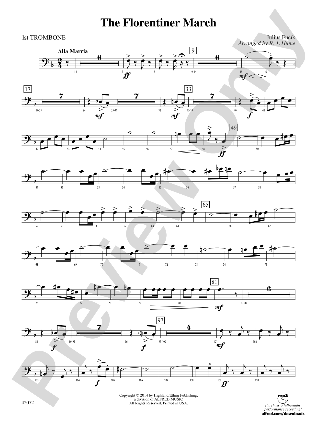 The Florentiner March: 1st Trombone