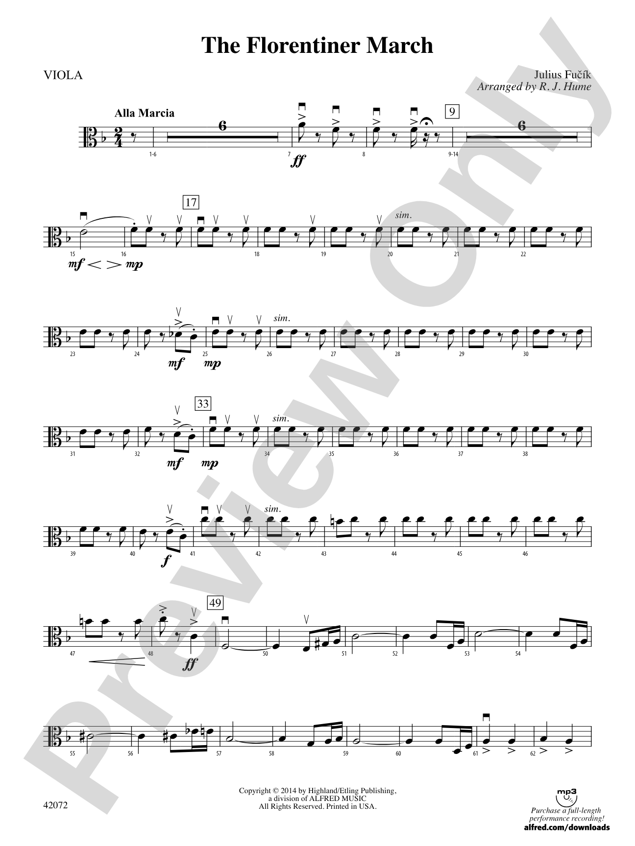 The Florentiner March: Viola