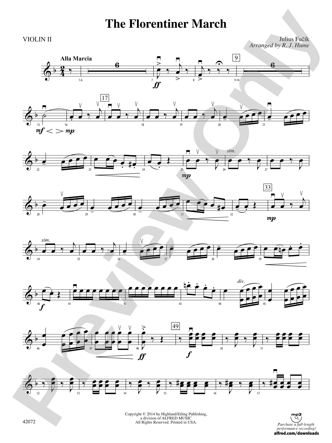 The Florentiner March: 2nd Violin