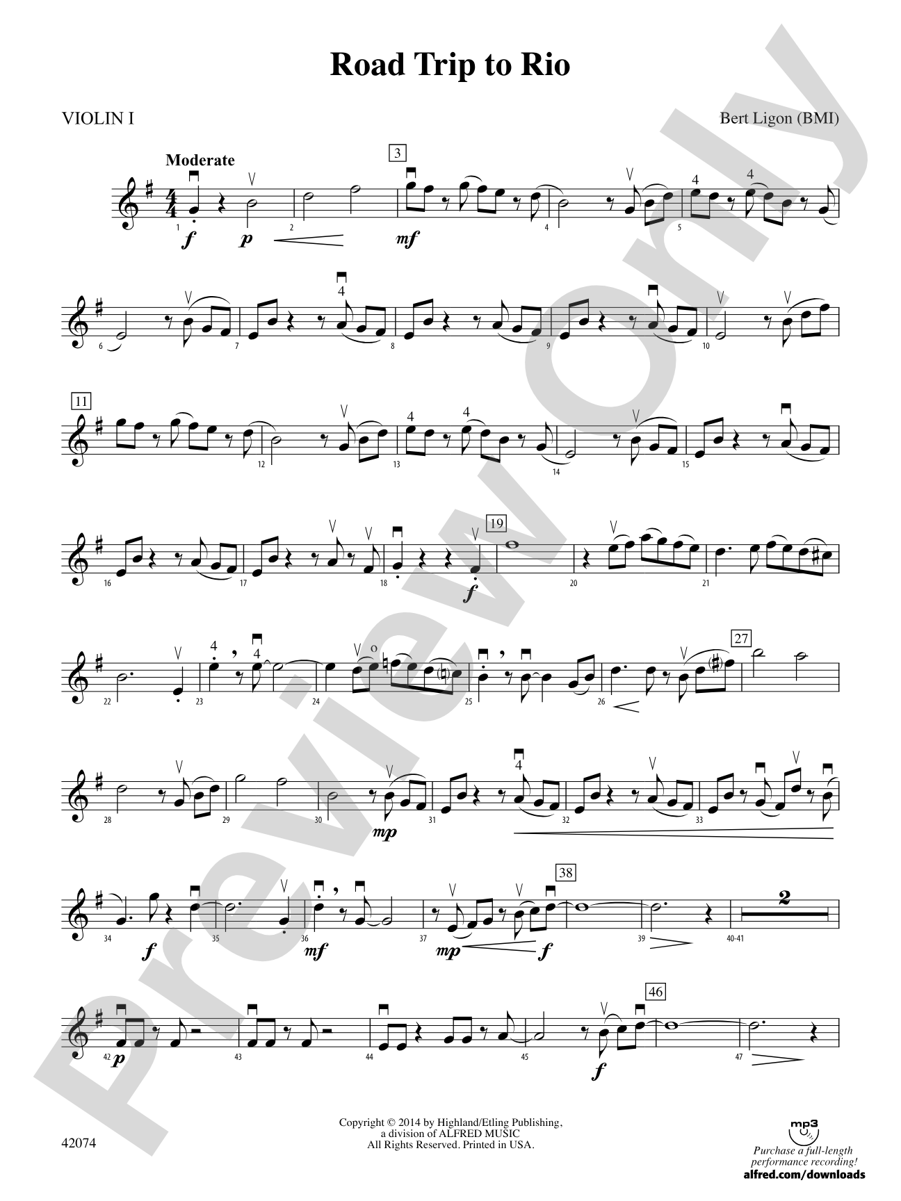 Road Trip to Rio: 1st Violin