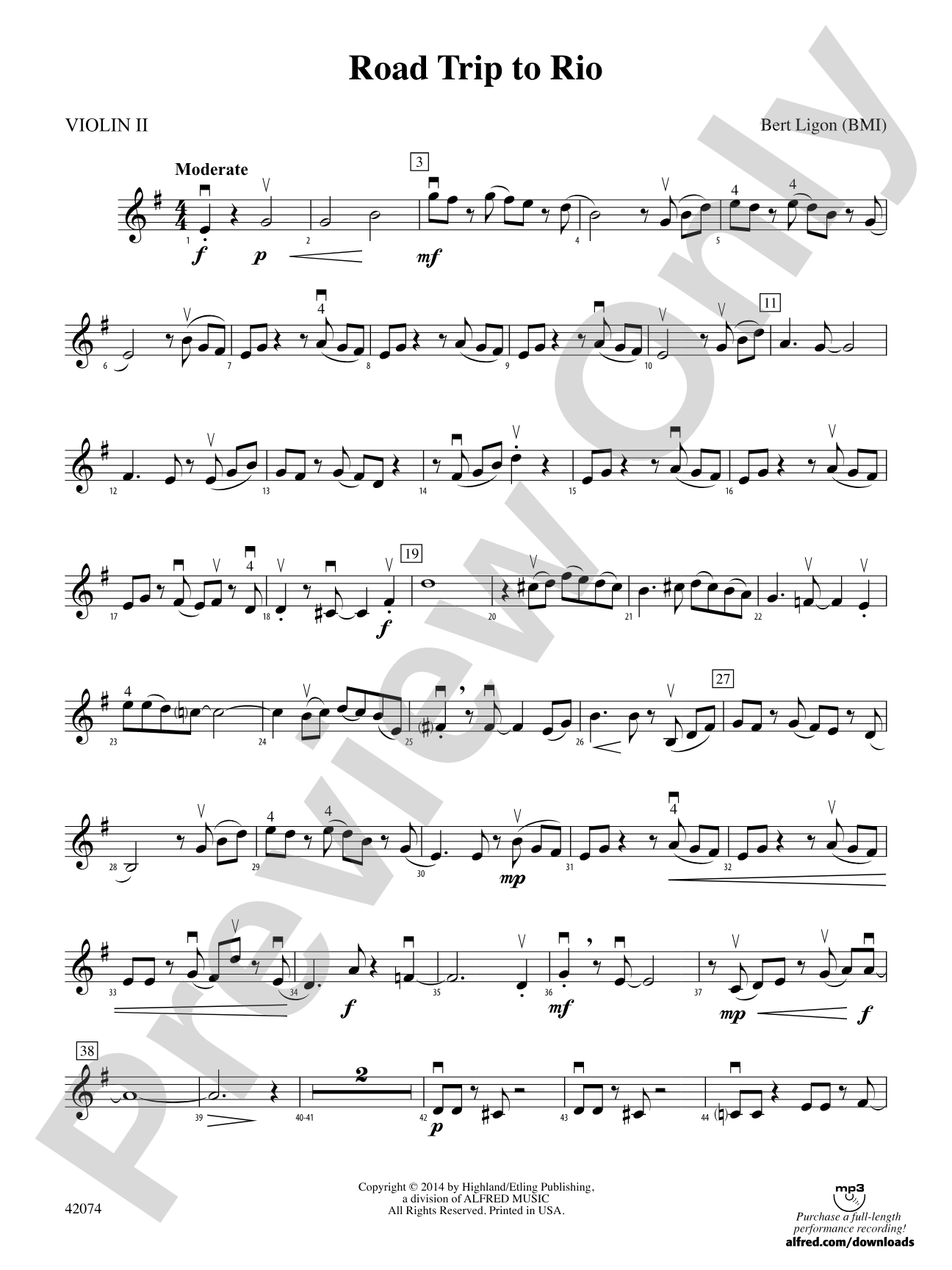 Road Trip to Rio: 2nd Violin