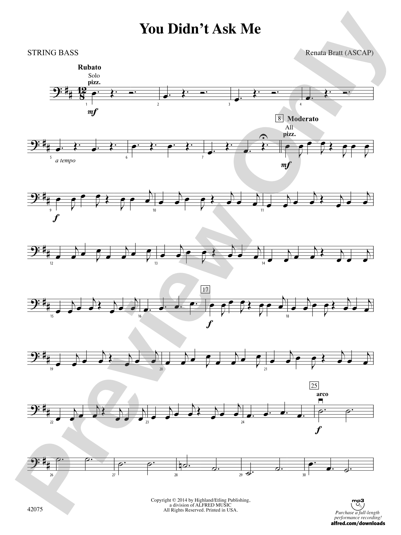 You Didn't Ask Me: String Bass