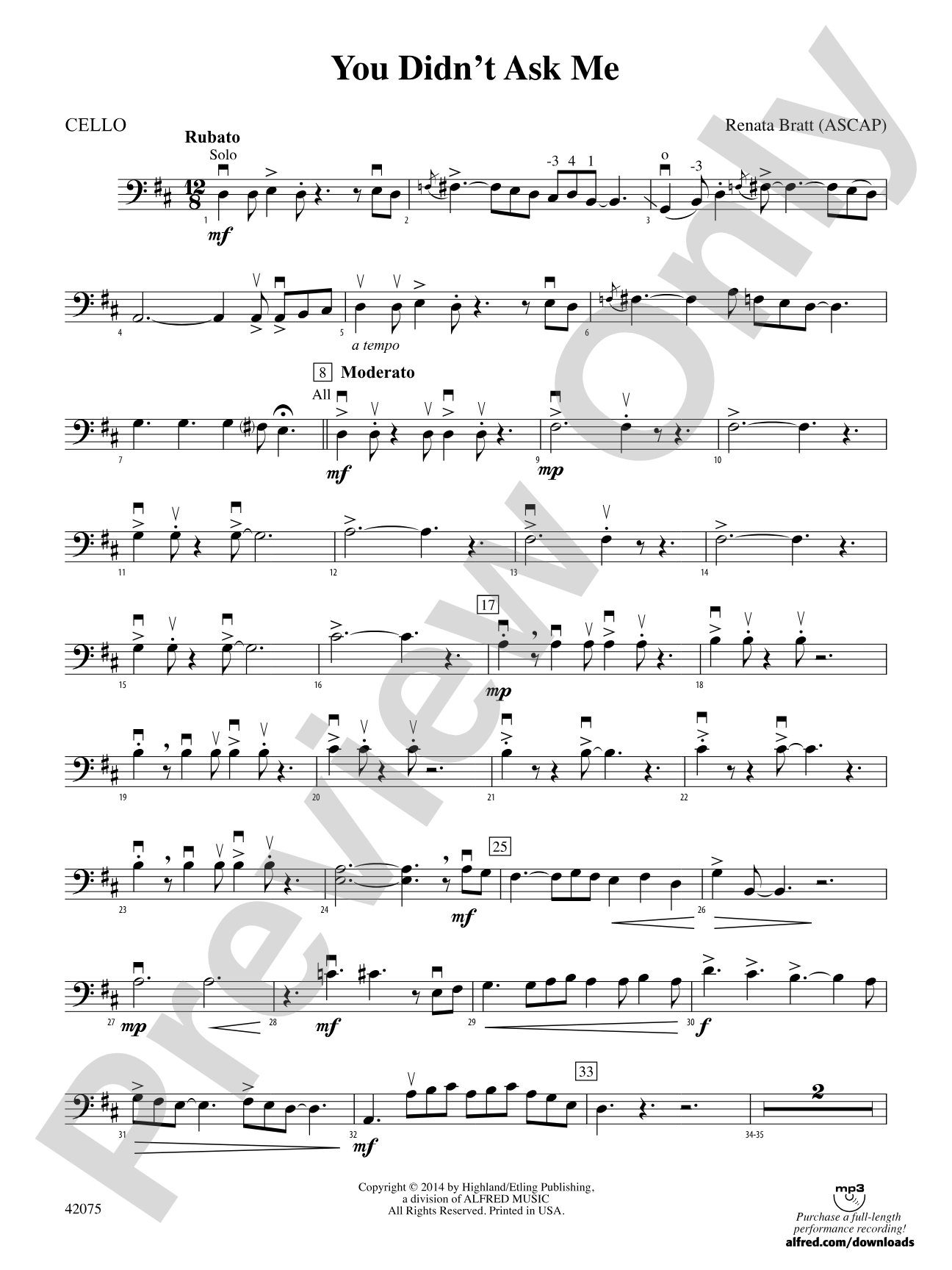 You Didn't Ask Me: Cello