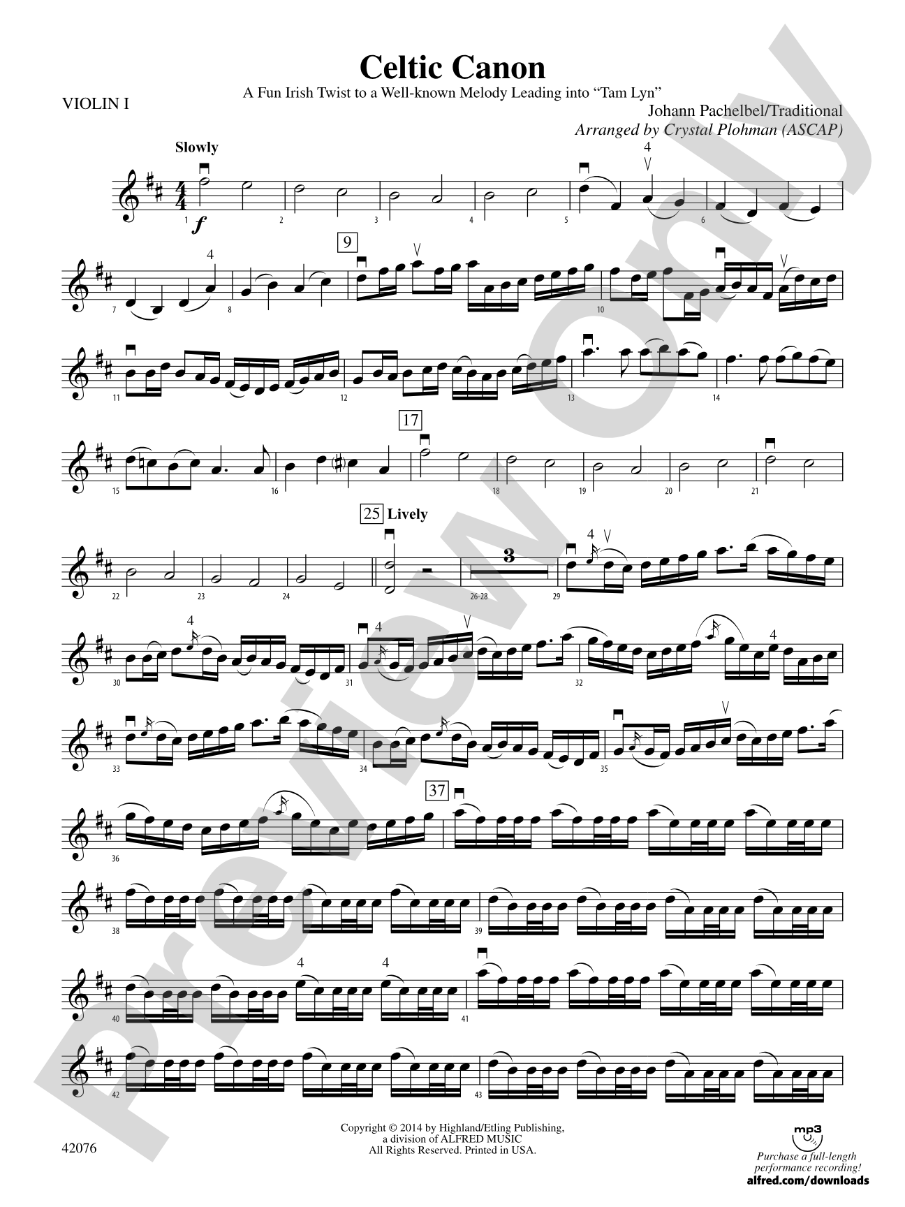 Celtic Canon: 1st Violin