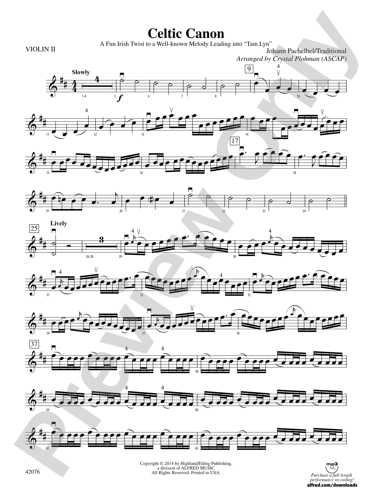 Celtic Canon: 2nd Violin