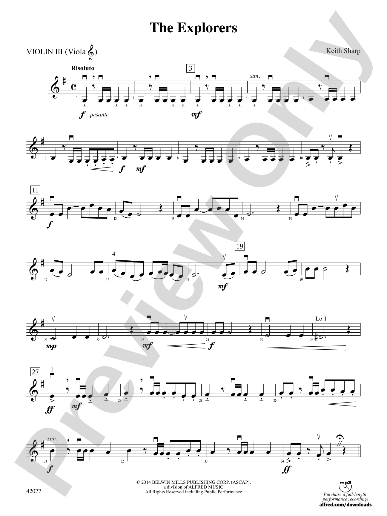 The Explorers: 3rd Violin (Viola [TC])