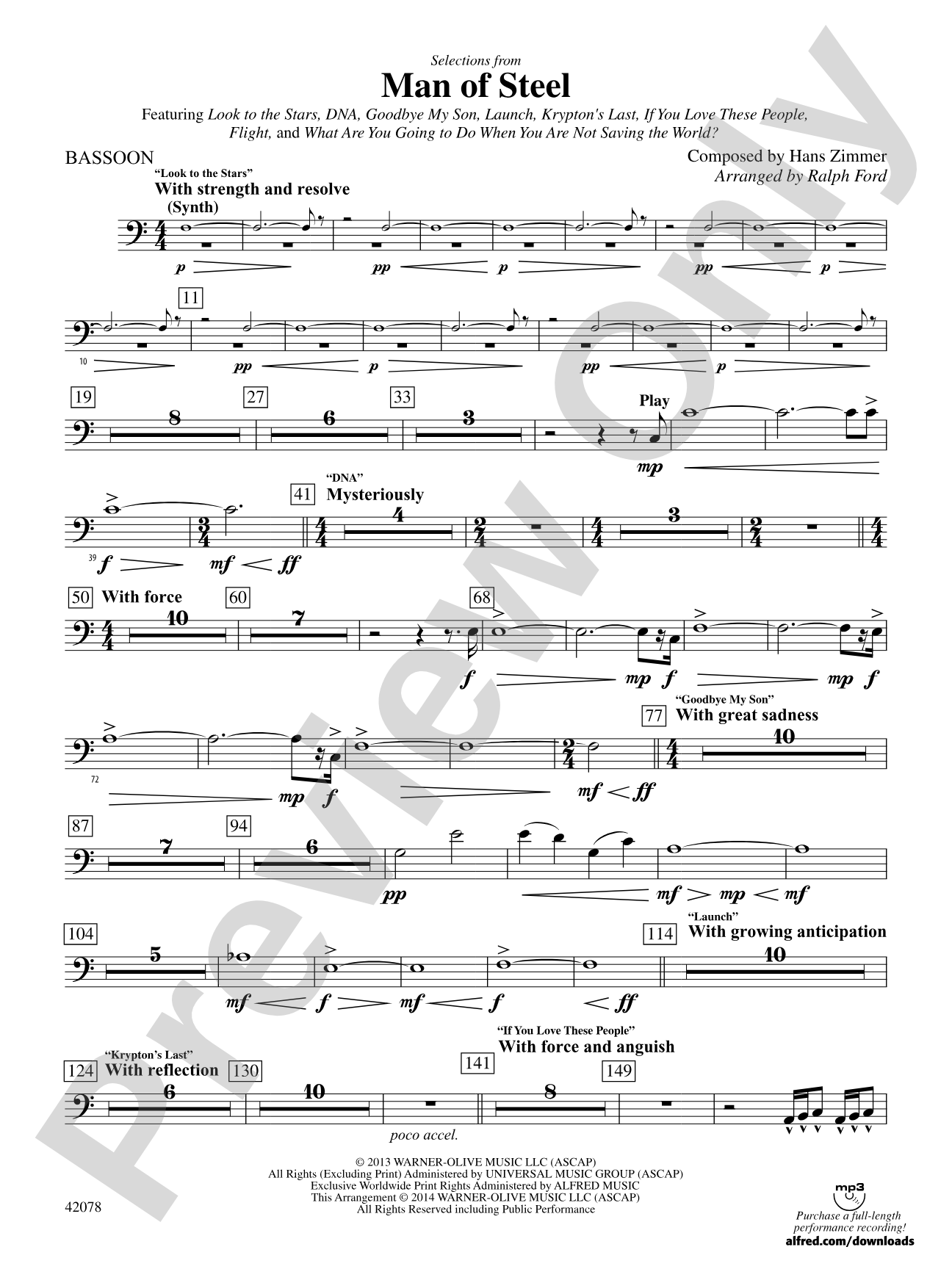 Man of Steel, Selections from: Bassoon