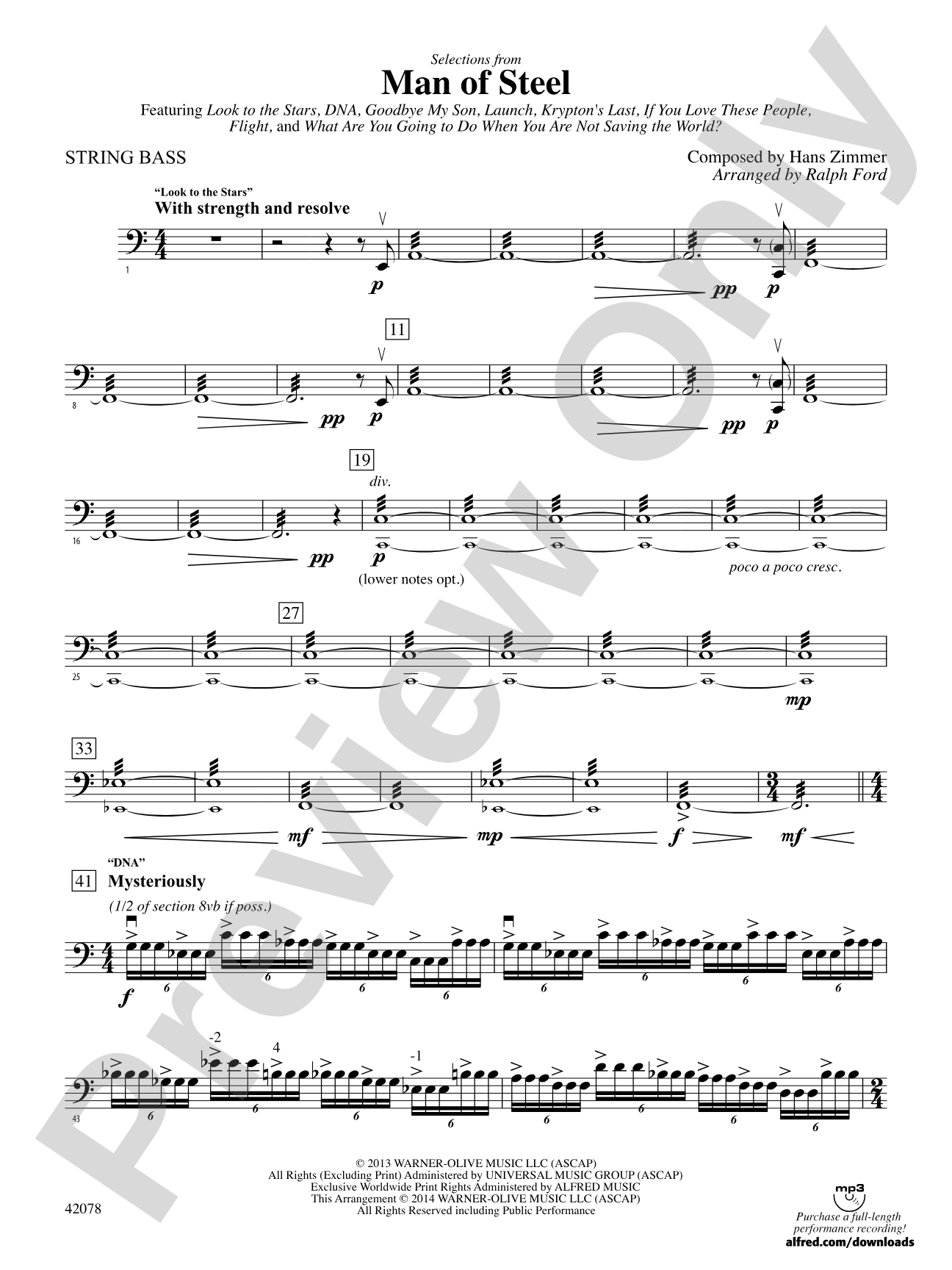 Man of Steel, Selections from: String Bass