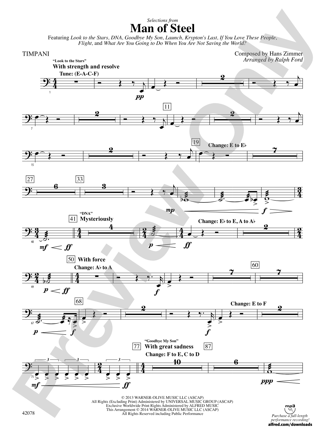 Man of Steel, Selections from: Timpani