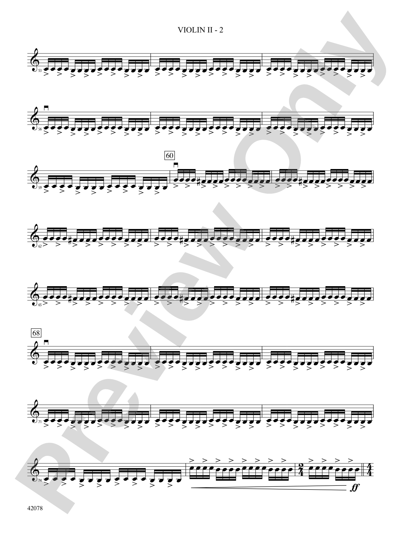 Man of Steel, Selections from: 2nd Violin