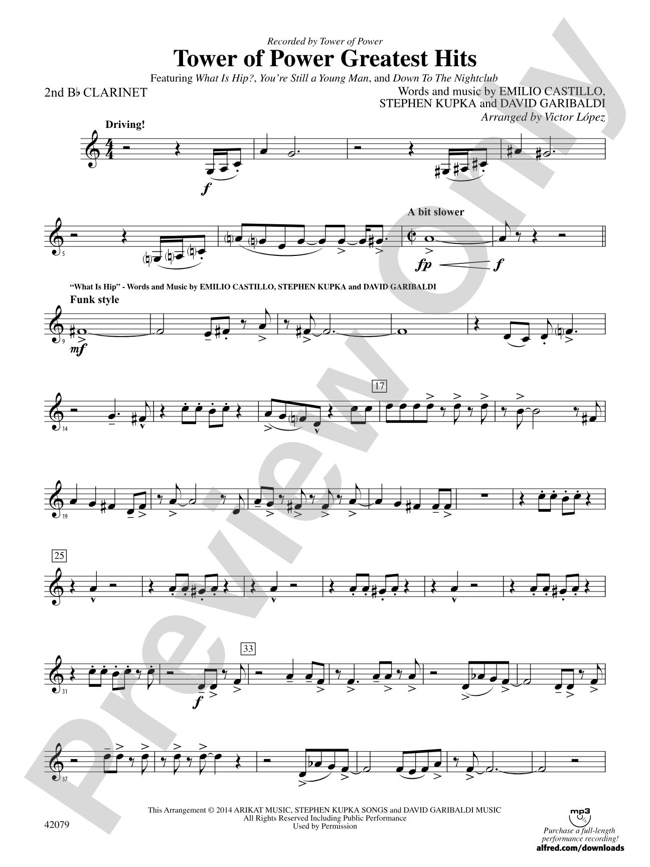 Tower of Power Greatest Hits: 2nd B-flat Clarinet