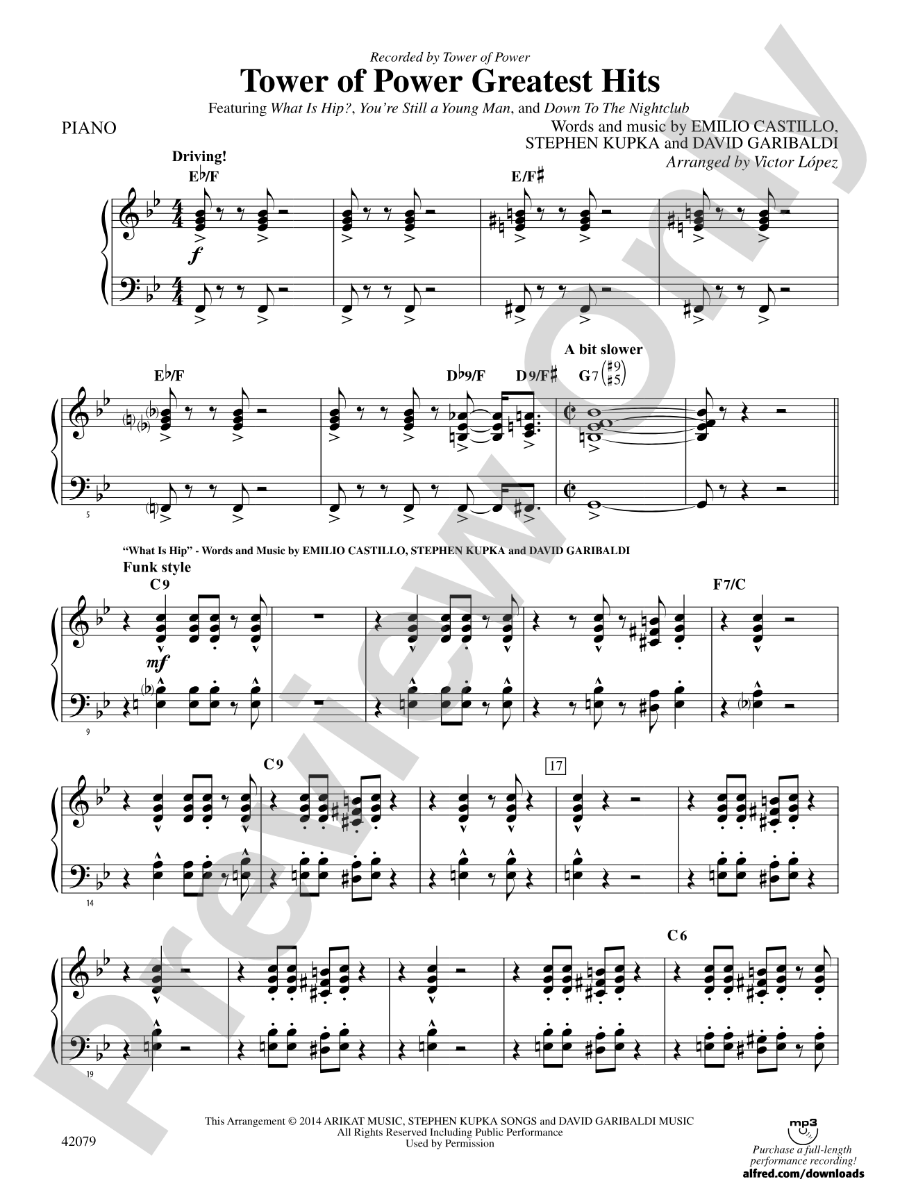 Tower of Power Greatest Hits: Piano Accompaniment