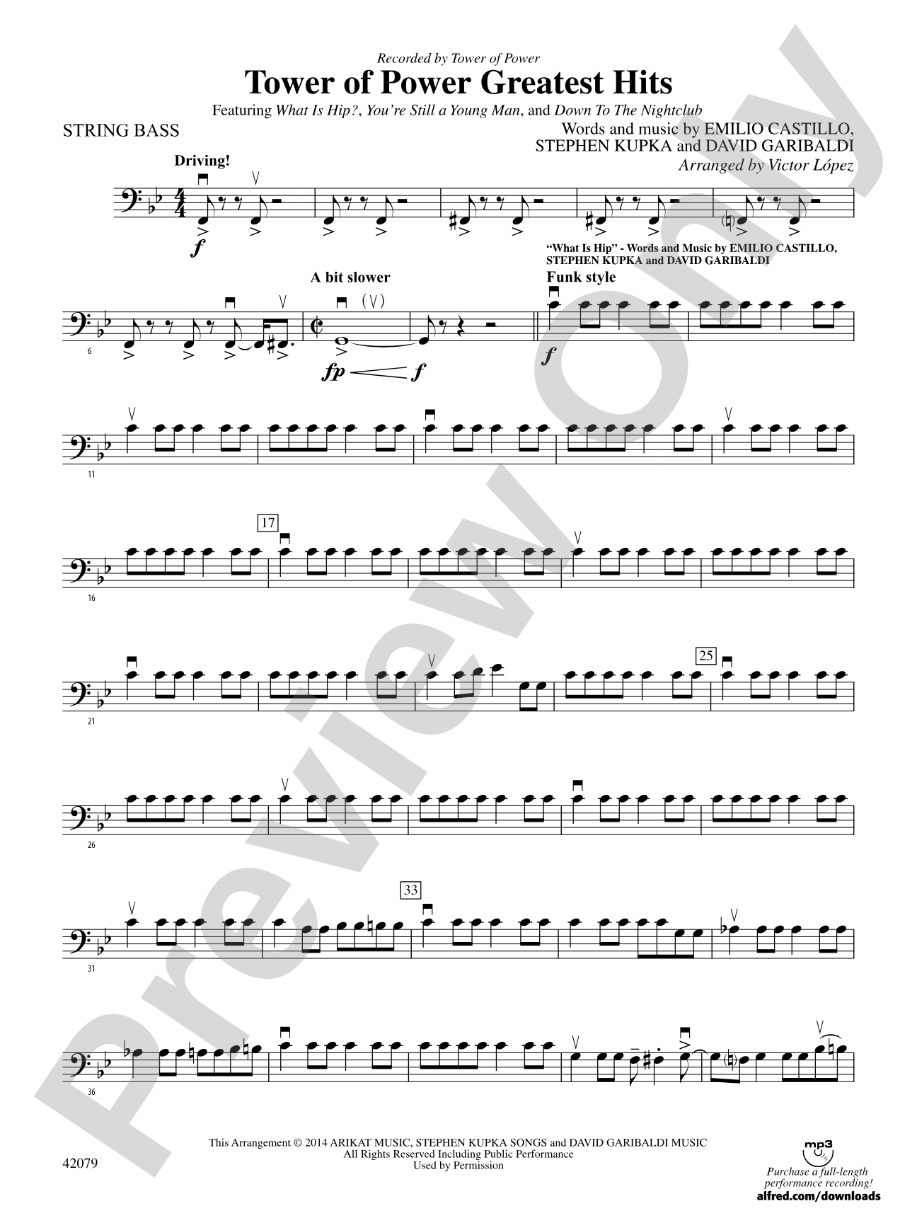 Tower of Power Greatest Hits: String Bass