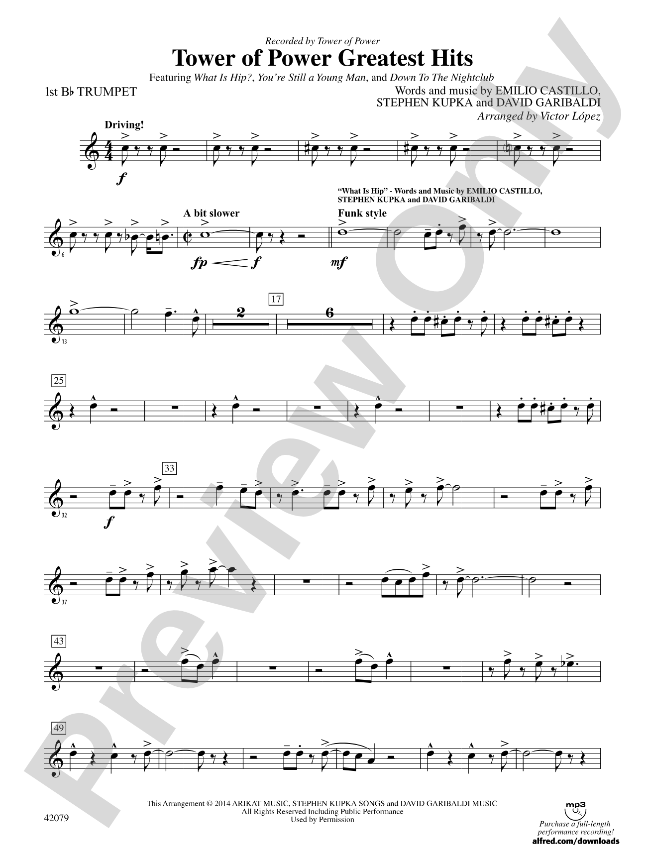 Tower of Power Greatest Hits: 1st B-flat Trumpet
