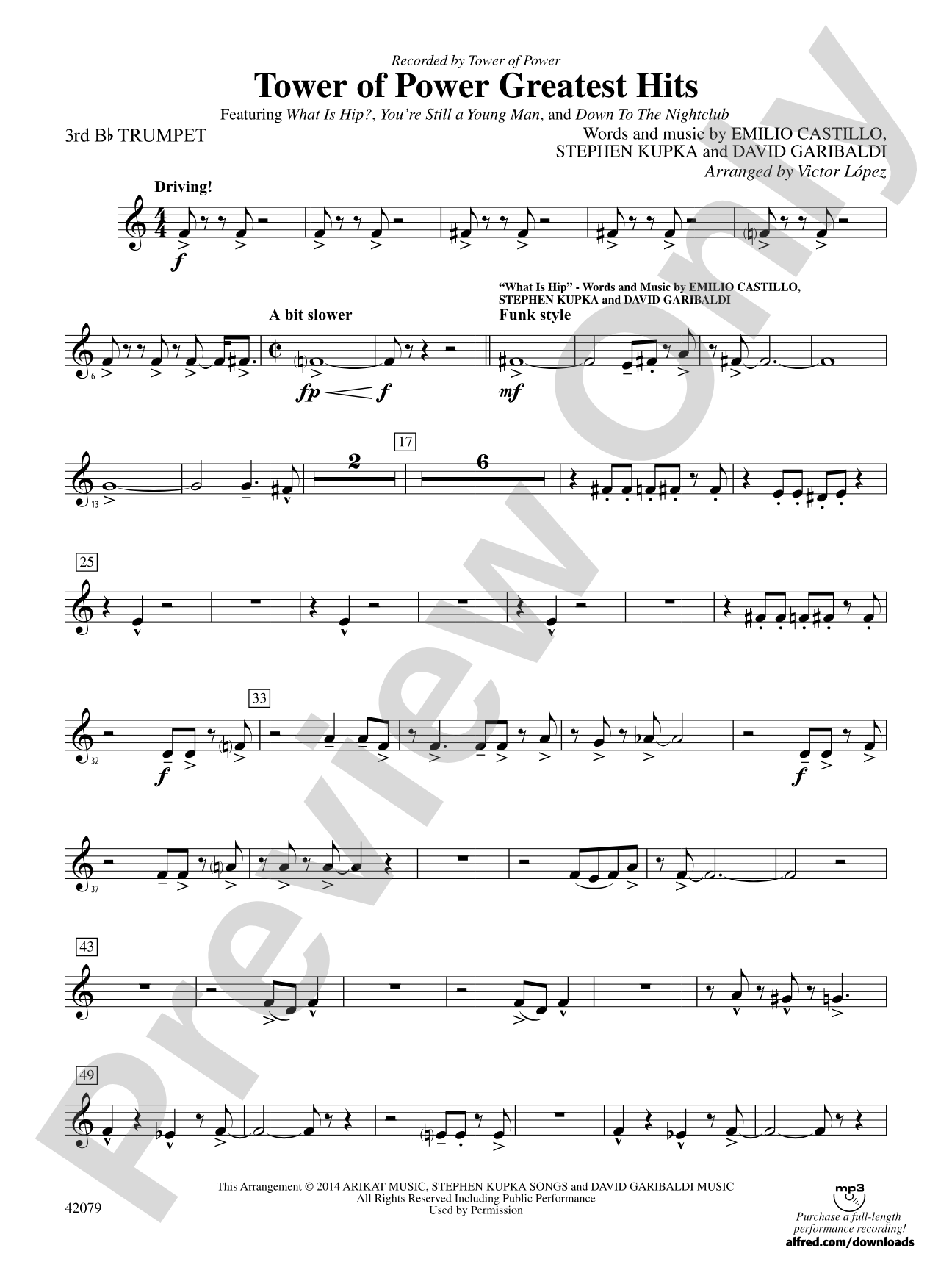 Tower of Power Greatest Hits: 3rd B-flat Trumpet