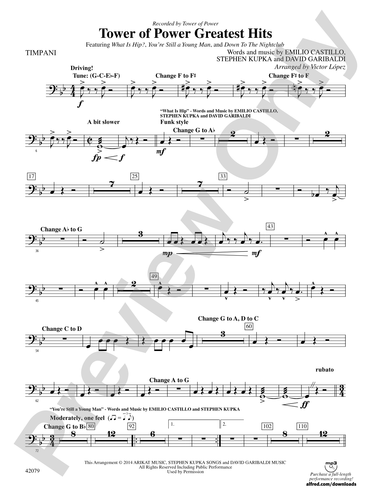 Tower of Power Greatest Hits: Timpani