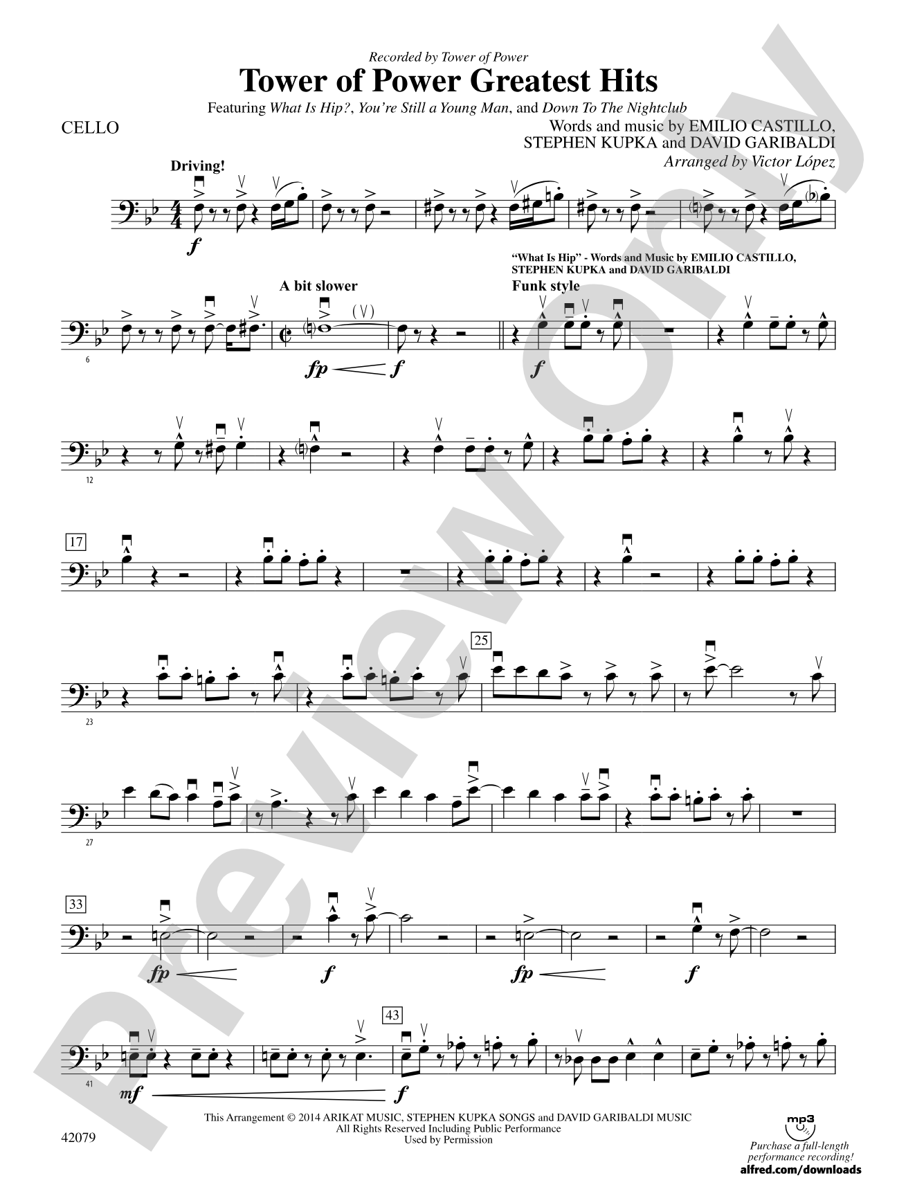 Tower of Power Greatest Hits: Cello