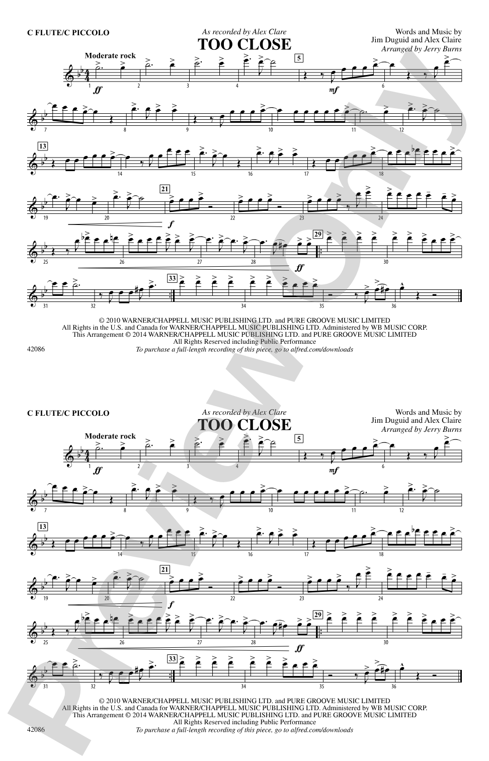 Too Close: Flute