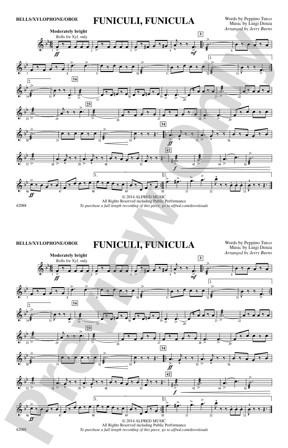 Funiculi, Funicula: Bells/Xylophone/Oboe