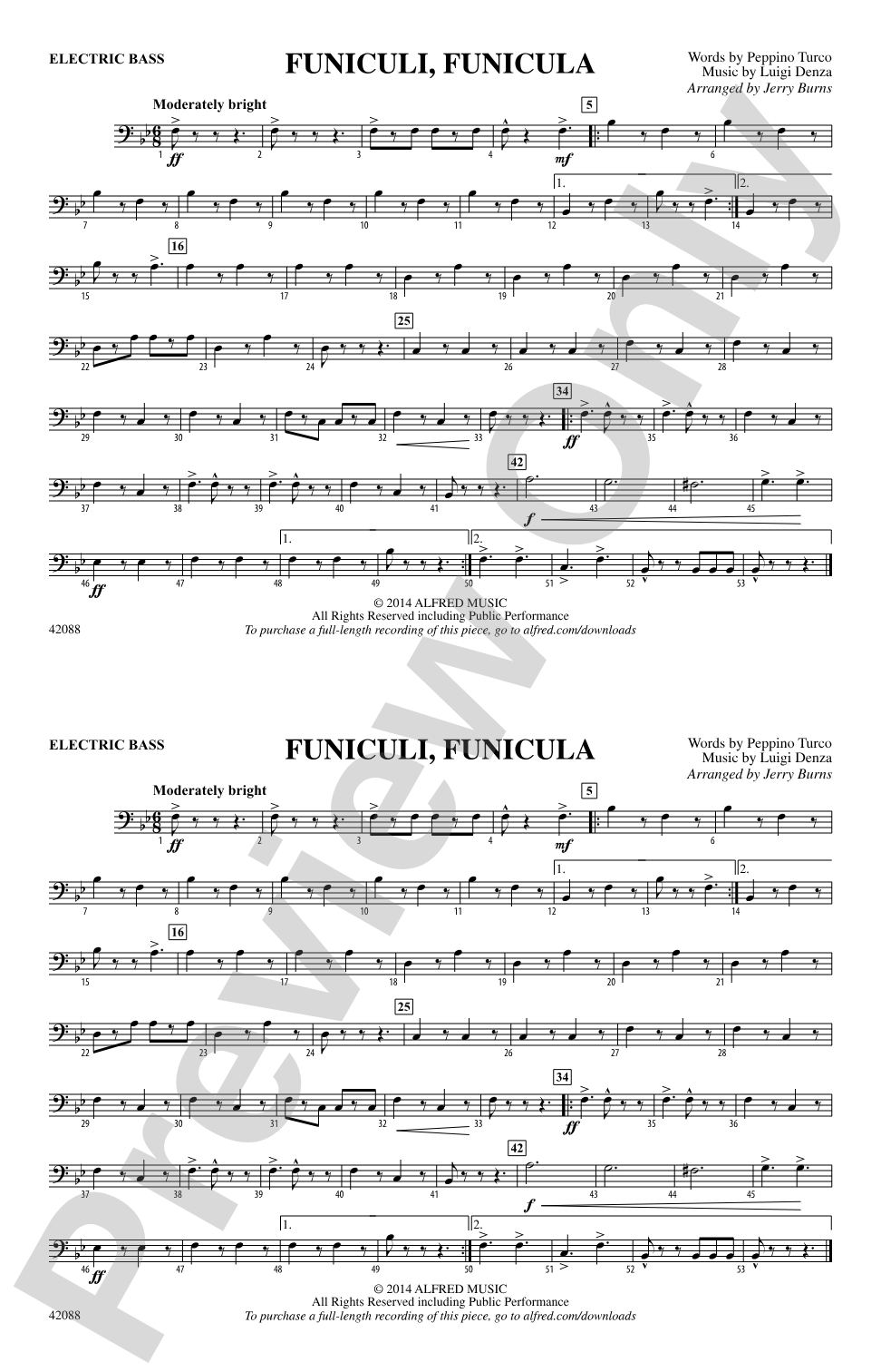 Funiculi, Funicula: Electric Bass