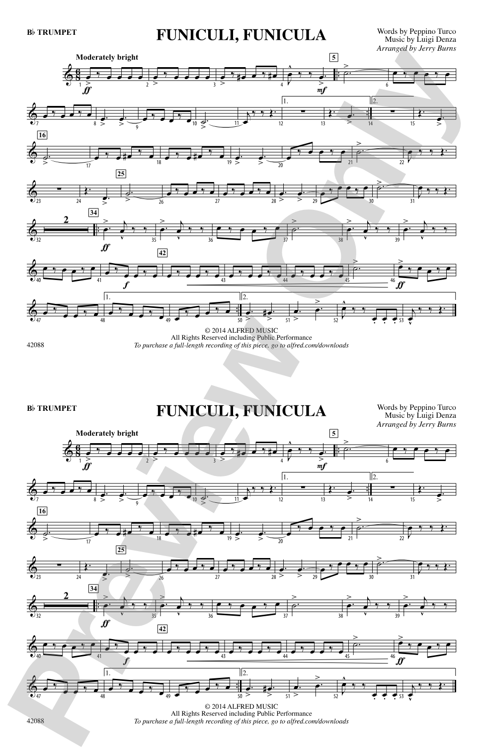 Funiculi, Funicula: 1st B-flat Trumpet